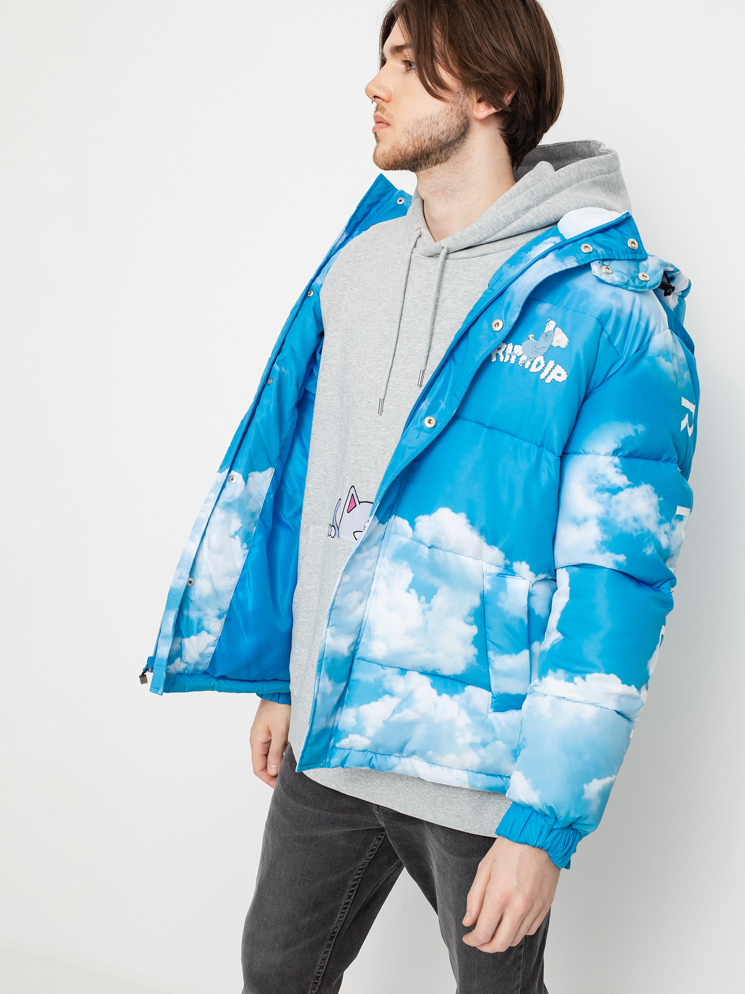 RipNDip Heaven And Hell Puffer Jacket (blue)