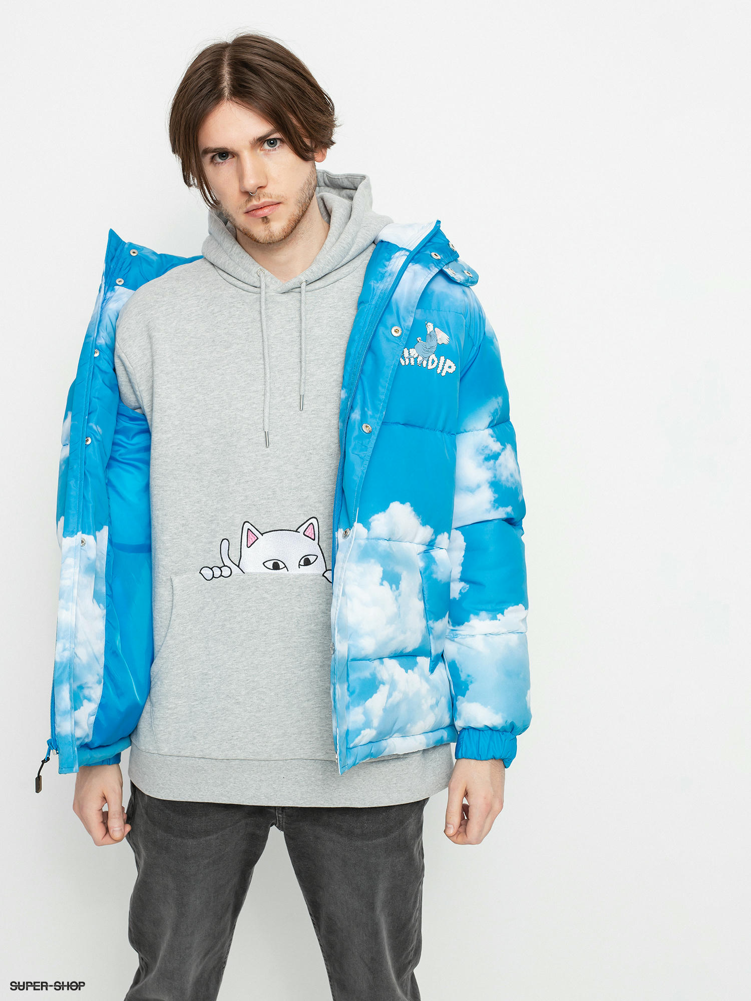 RipNDip Heaven And Hell Puffer Jacket (blue)