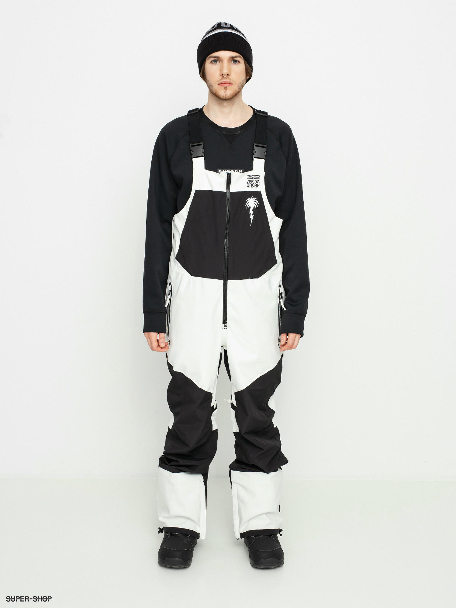 white bib snow pants