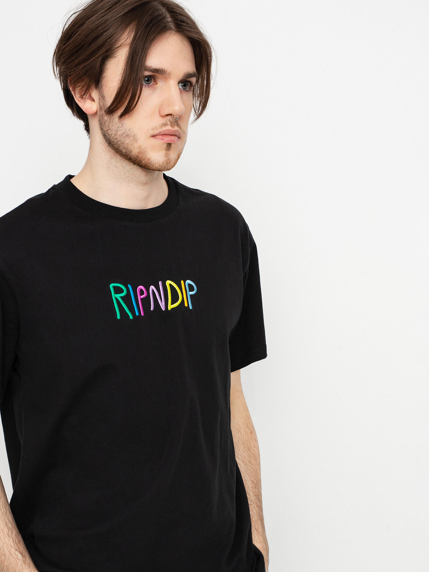 RipNDip Logo Embroidered Art T-shirt (black)