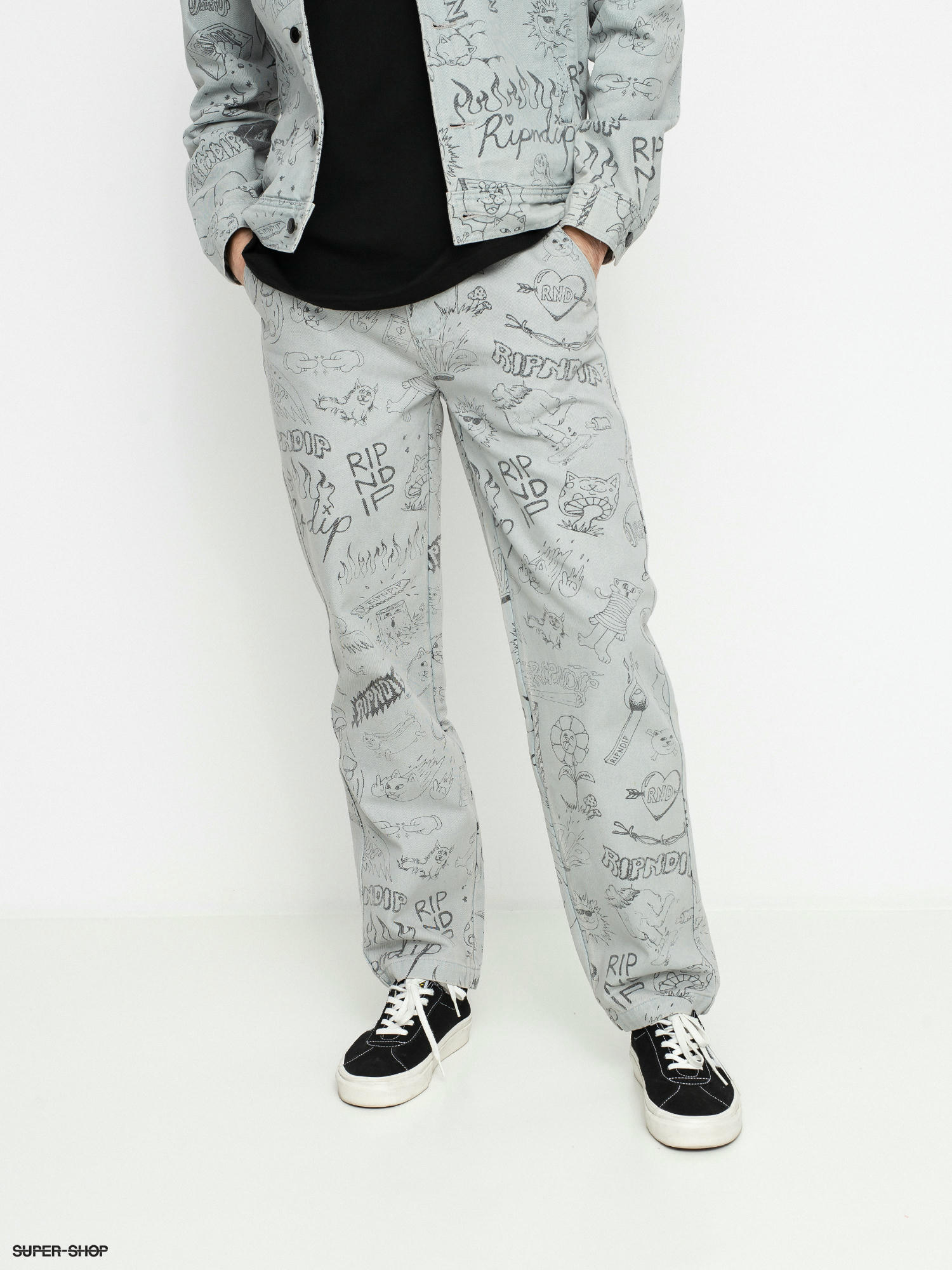 RipNDip Sharpie Denim Pants - grey (light denim wash)