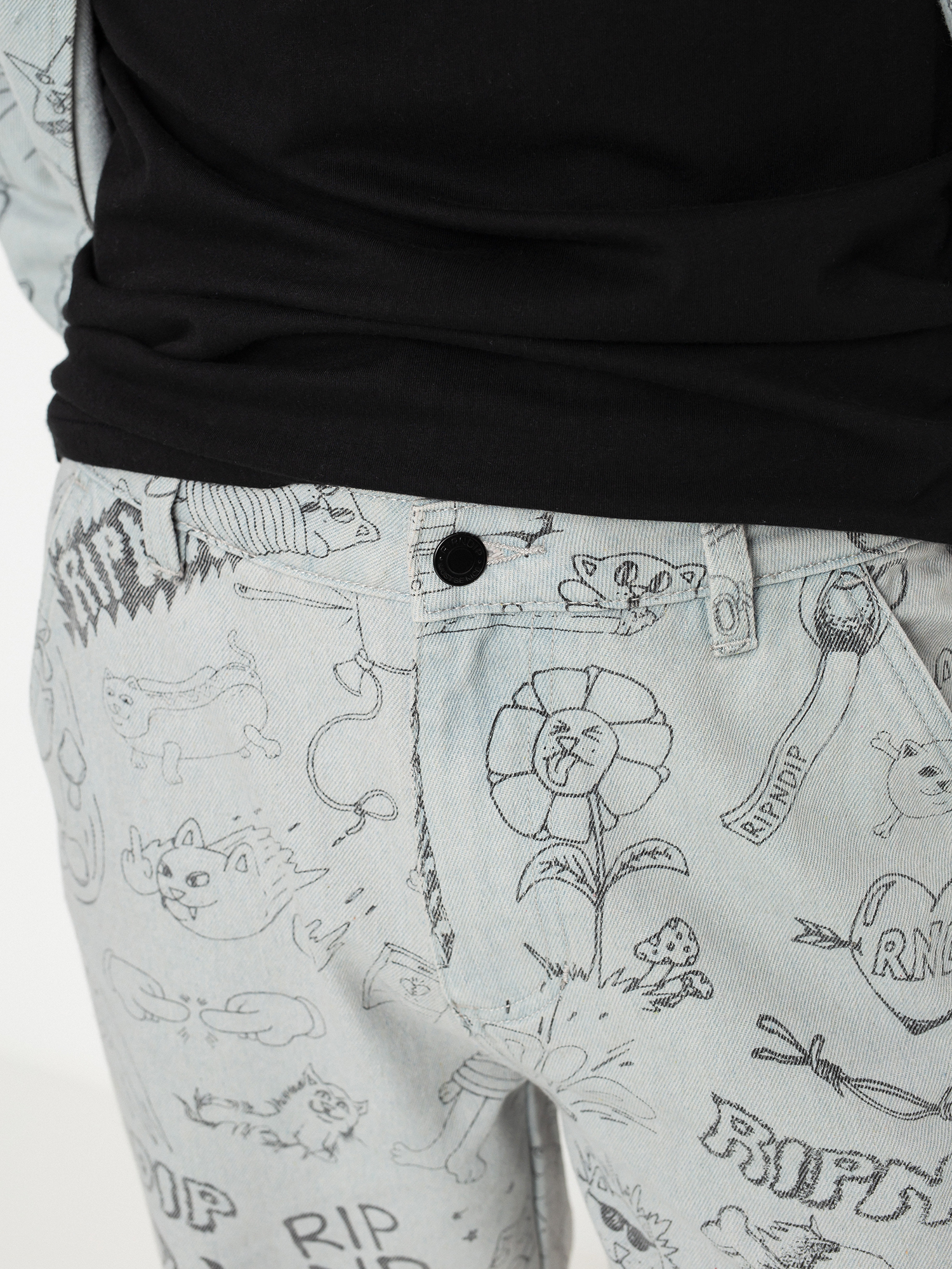 RipNDip Sharpie Denim Pants - grey (light denim wash)