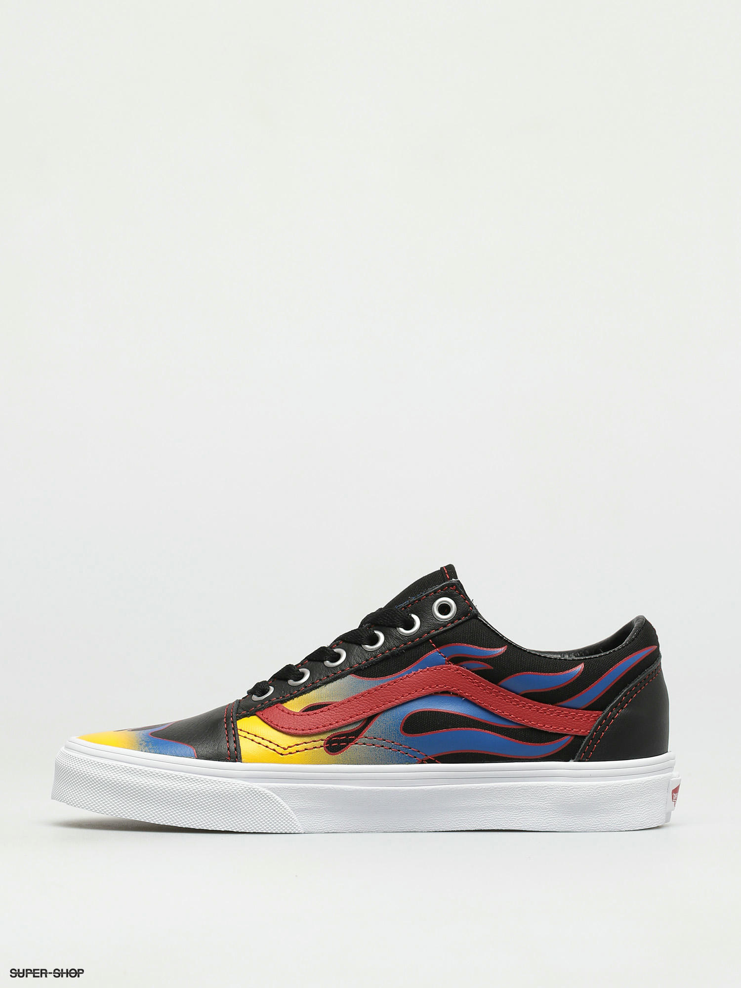 vans shoes black and red