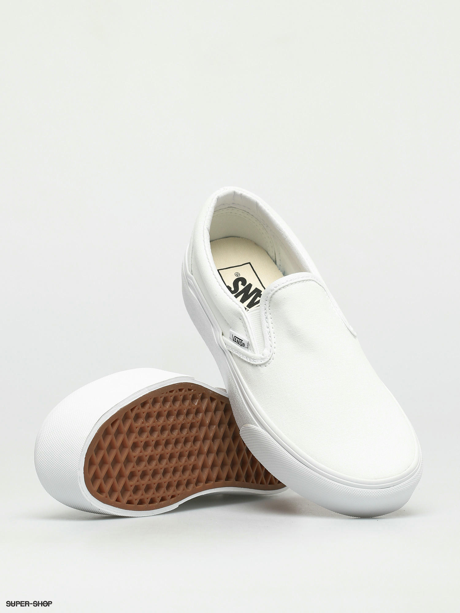 white slip on vans womens size 6