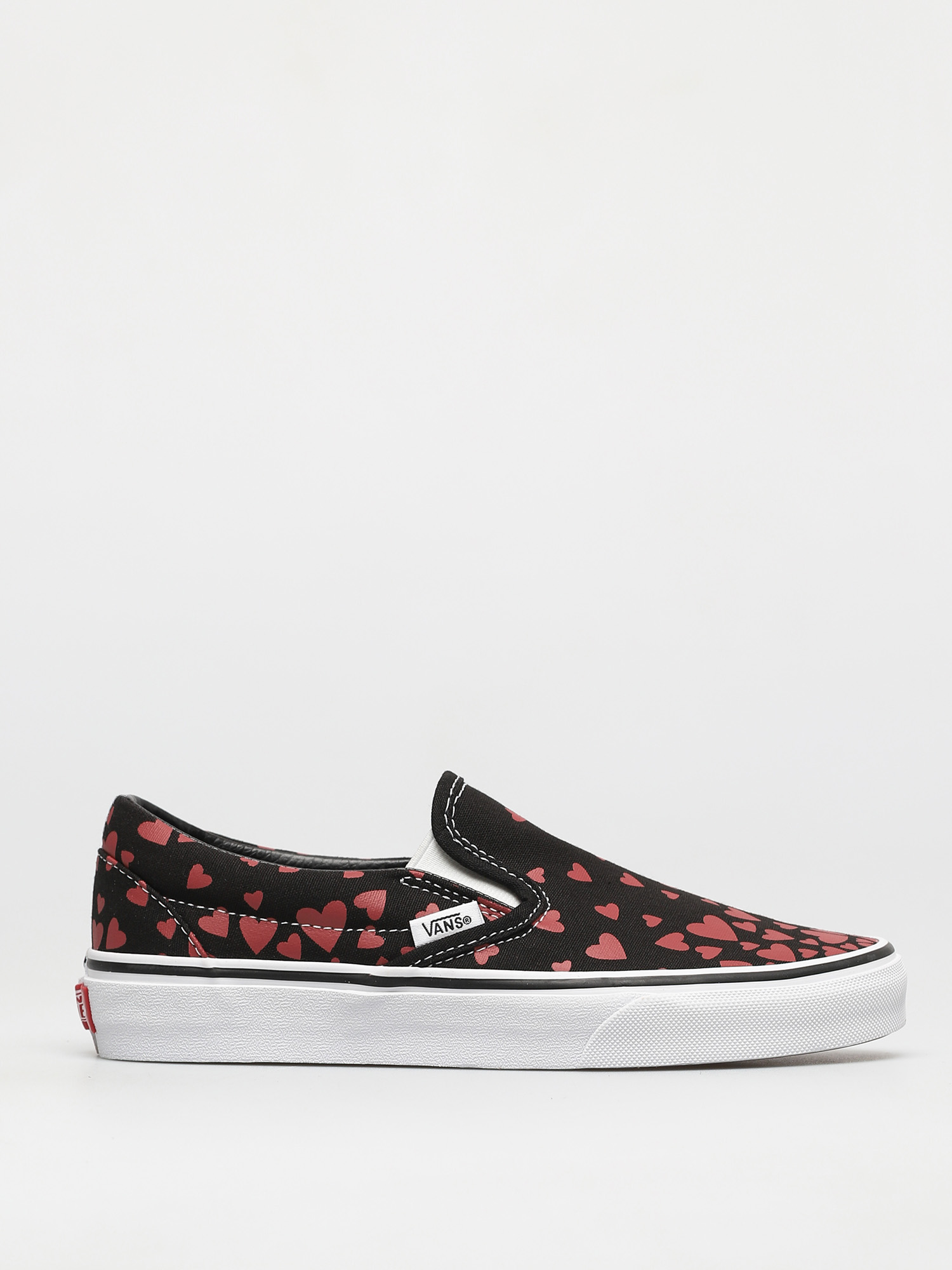 Vans Classic Slip On Shoes (valentines hearts black/racing red)