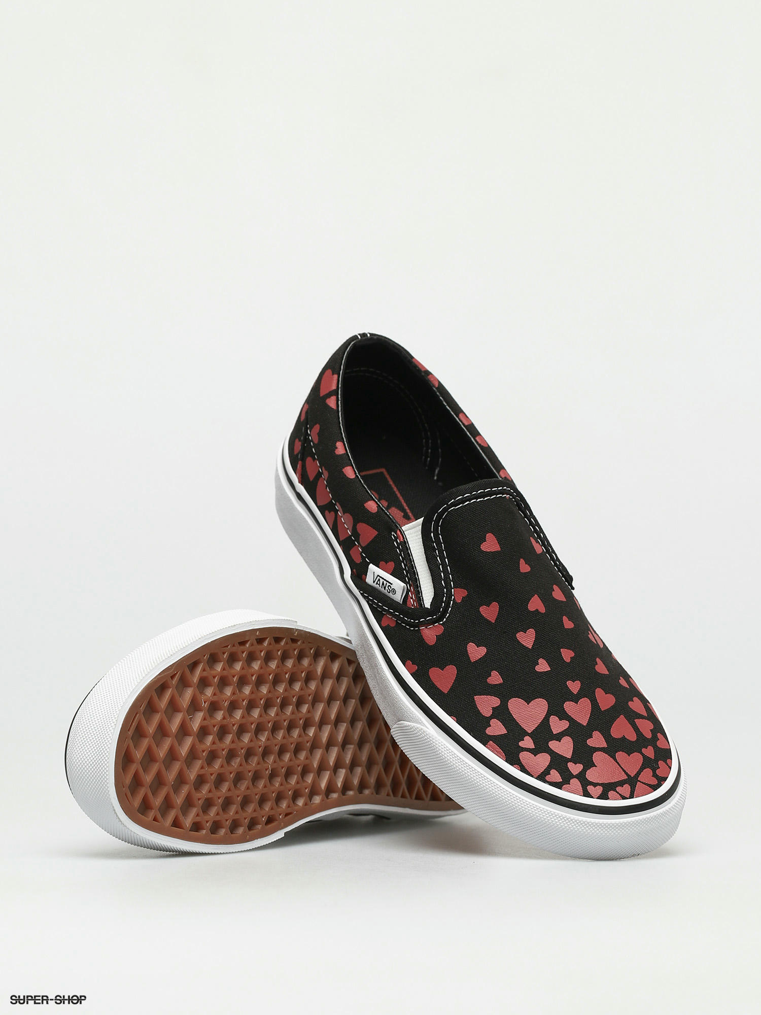 Vans Slip On Shoes (valentines hearts red)