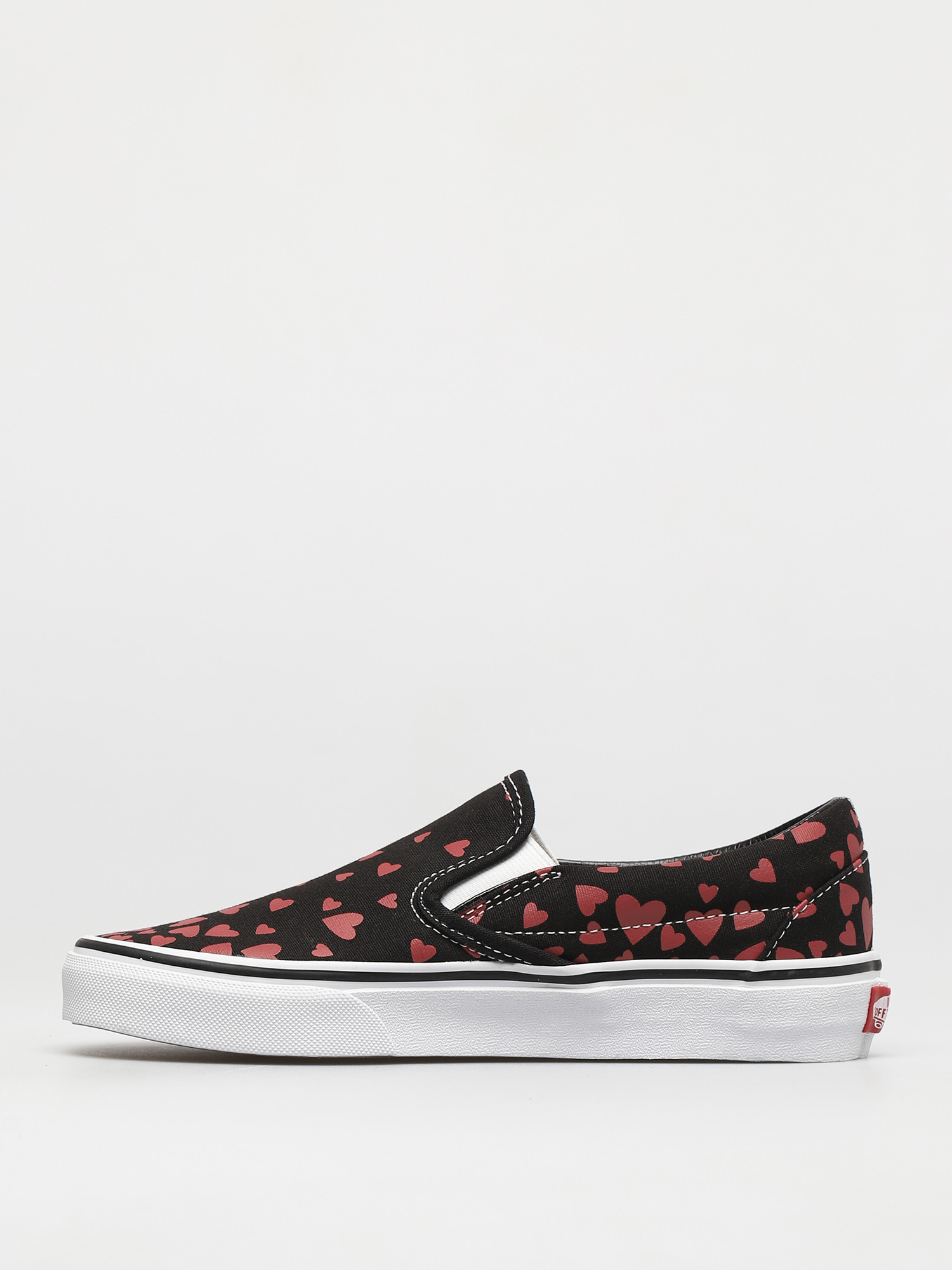 Vans Classic Slip On Shoes (valentines hearts black/racing red)
