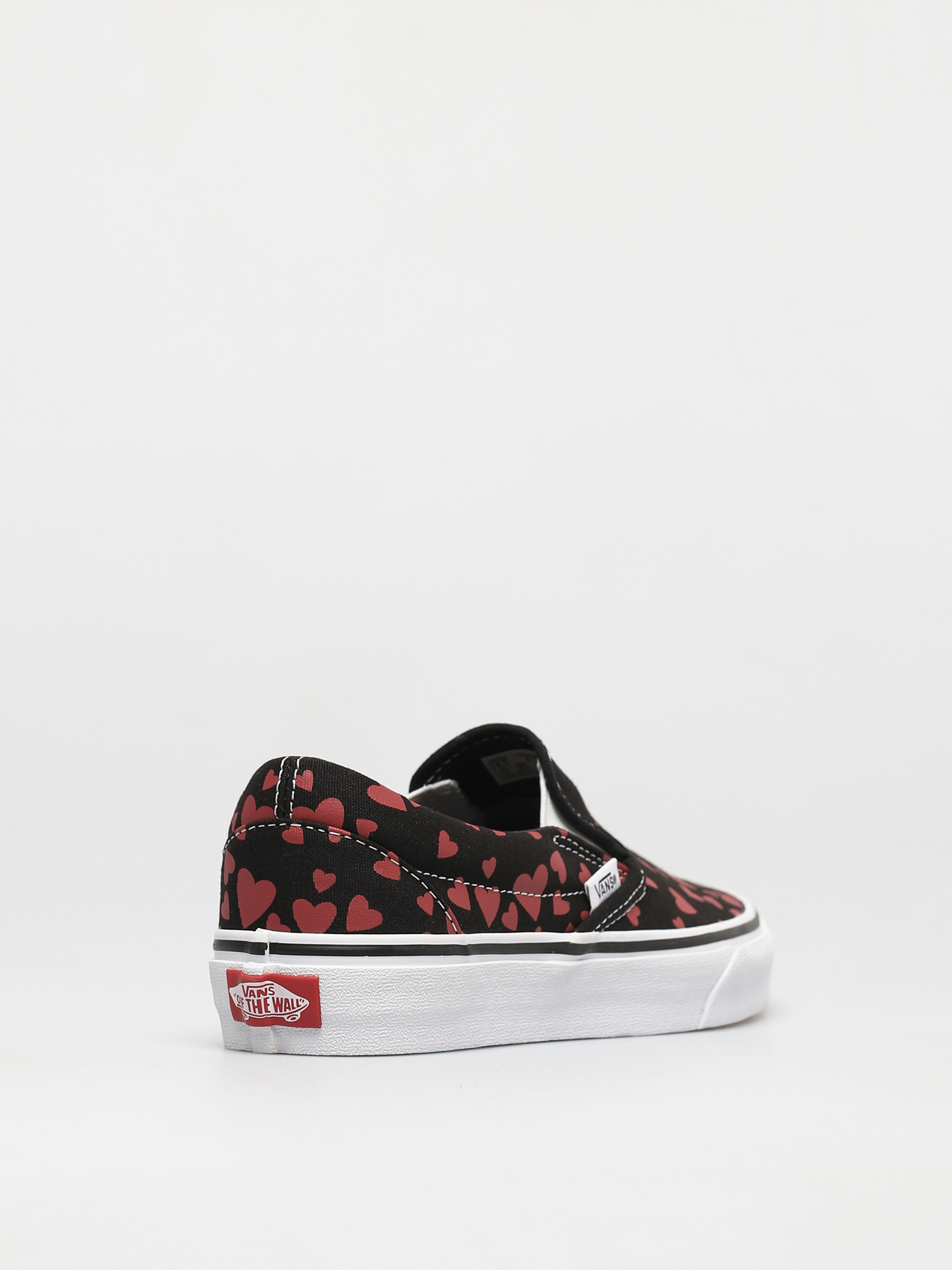 Vans Classic Slip On Shoes (valentines hearts black/racing red)