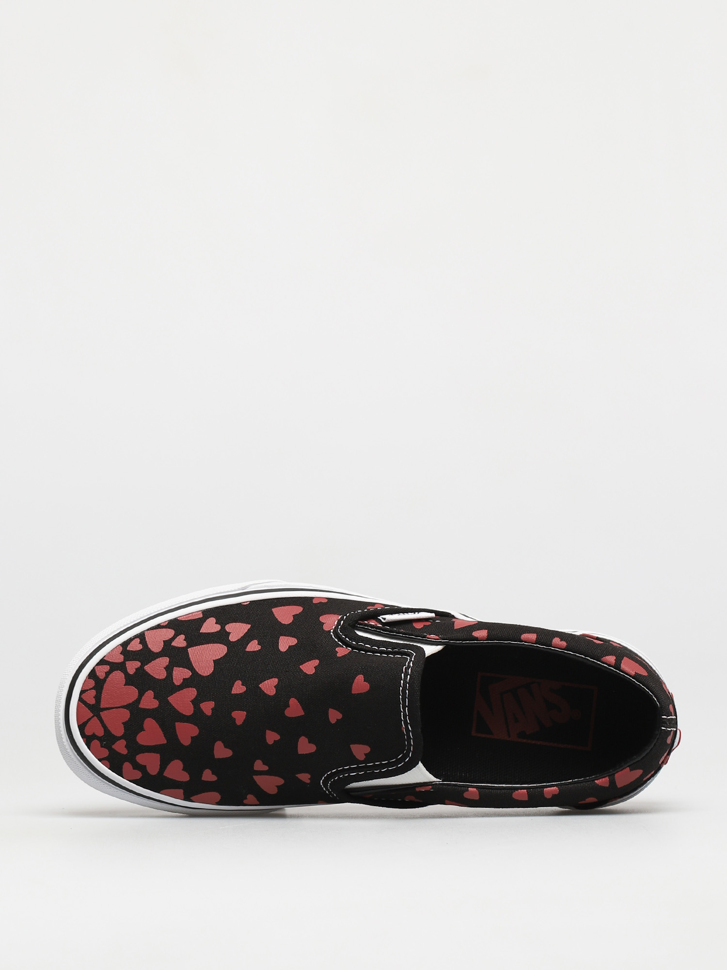 Vans Classic Slip On Shoes (valentines hearts black/racing red)