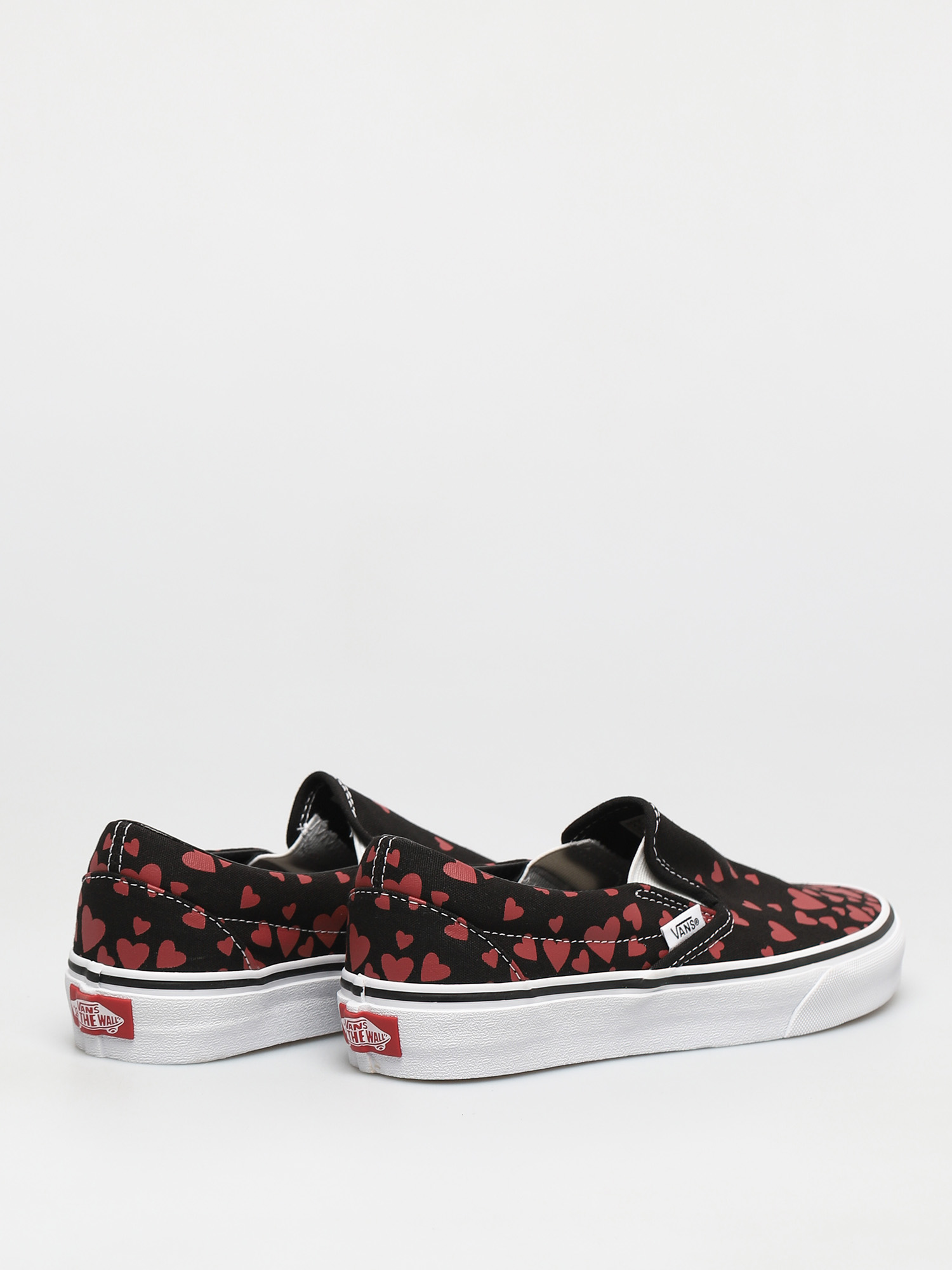 Vans Classic Slip On Shoes (valentines hearts black/racing red)