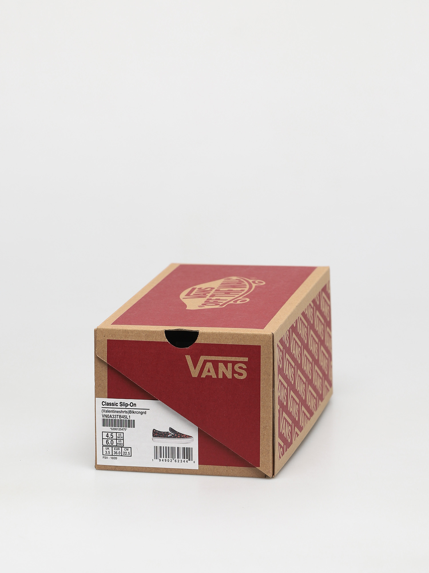 Vans Classic Slip On Shoes (valentines hearts black/racing red)