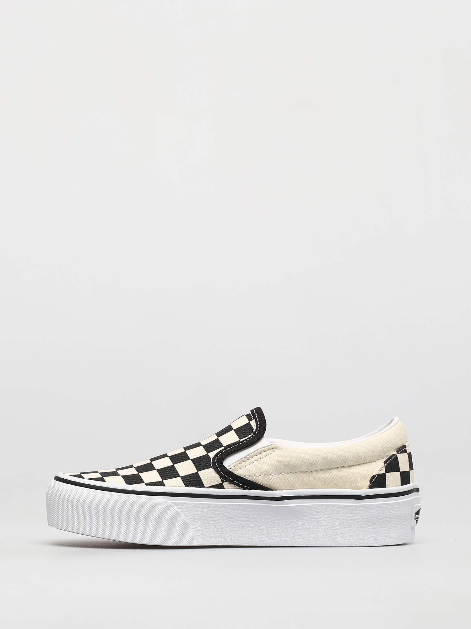 Vans Classic Slip On Platform Shoes (blk whtchckerboard/wht)