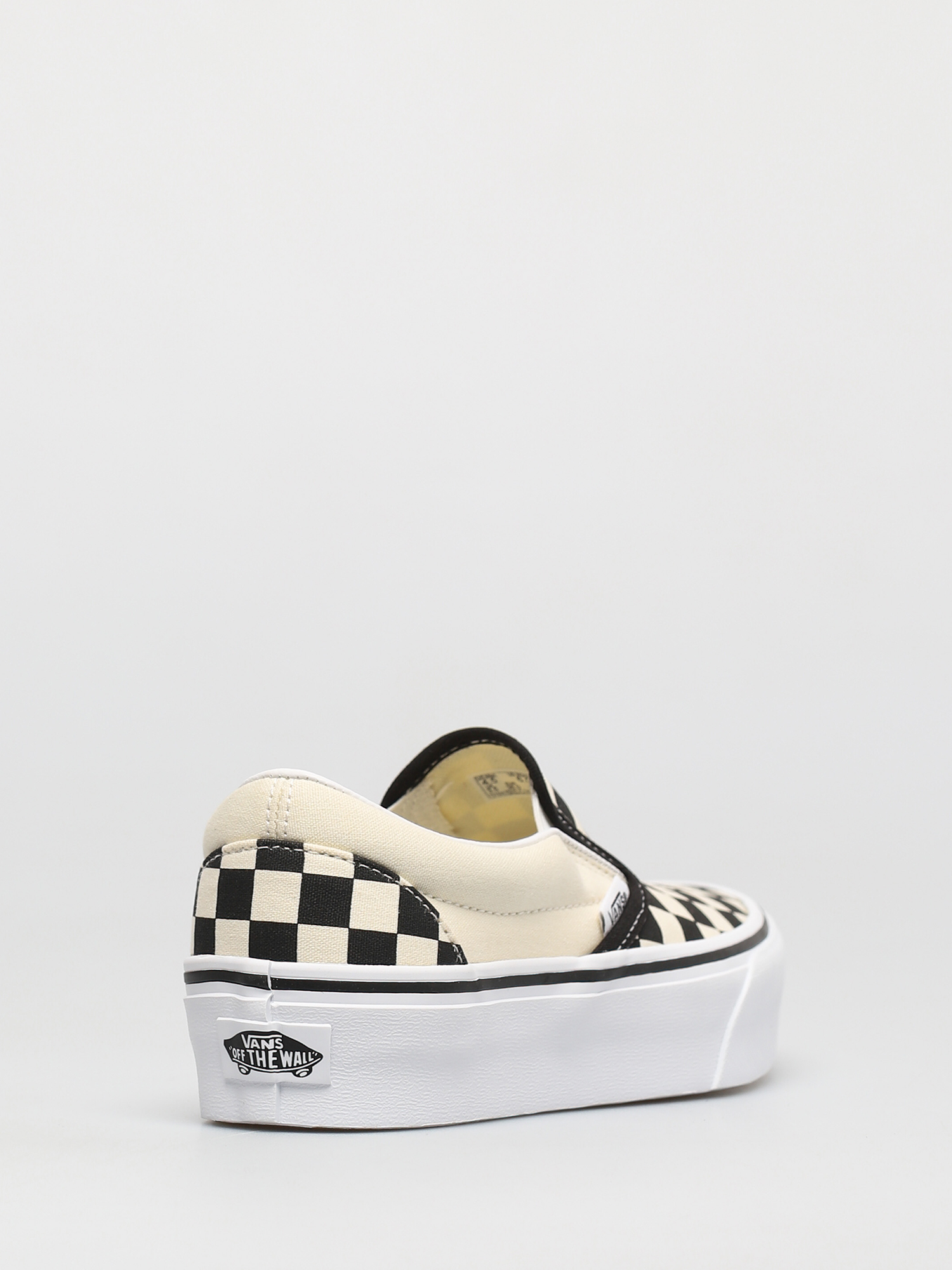 Vans Classic Slip On Platform Schuhe (blk whtchckerboard/wht)