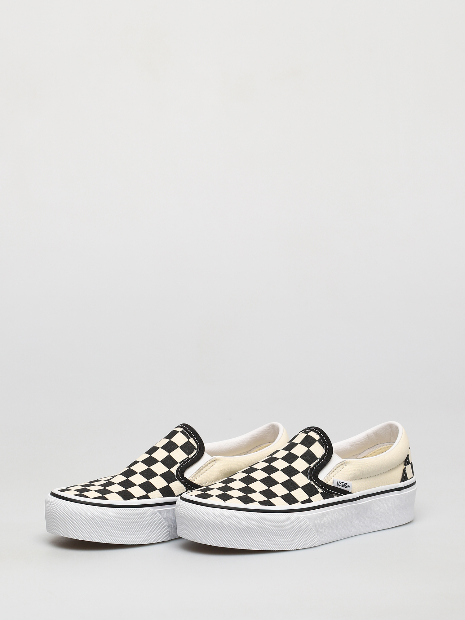 Vans Classic Slip On Platform Schuhe (blk whtchckerboard/wht)