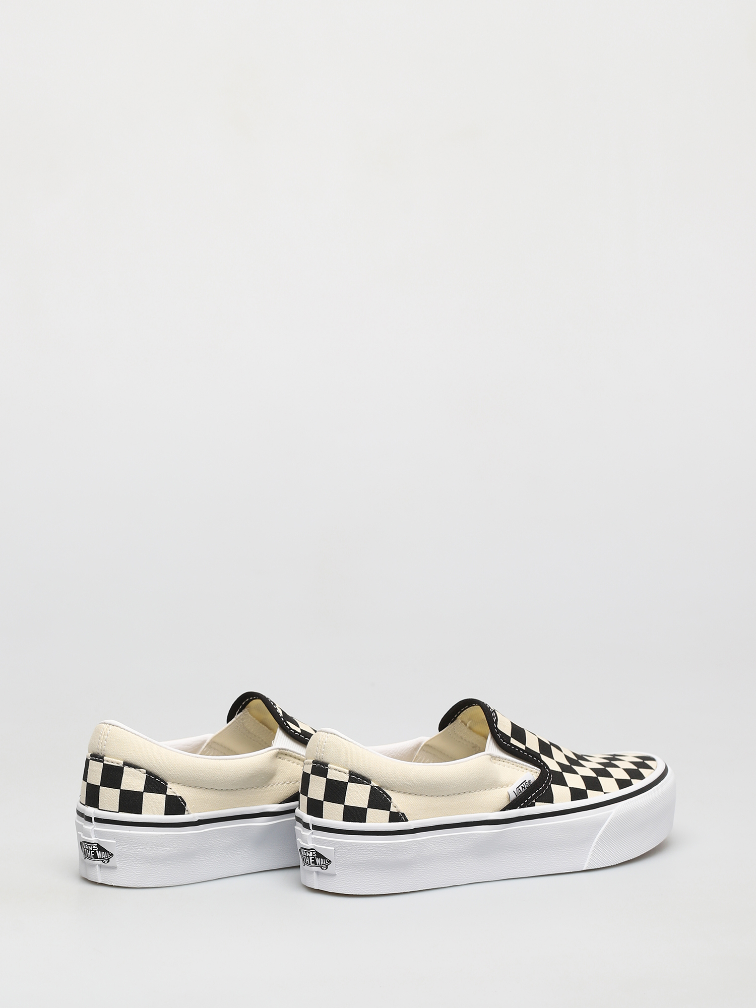 Vans Classic Slip On Platform Schuhe (blk whtchckerboard/wht)
