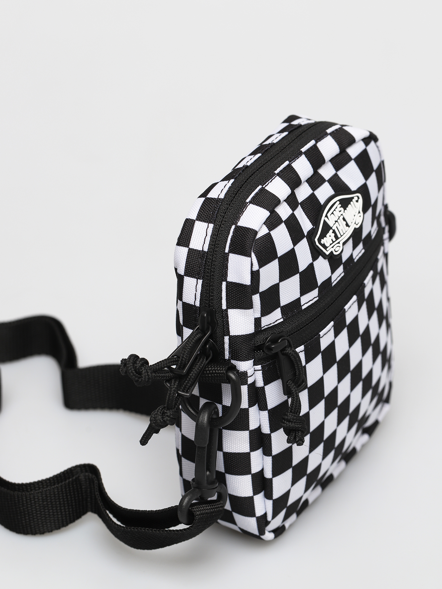 blue black and white checkered vans