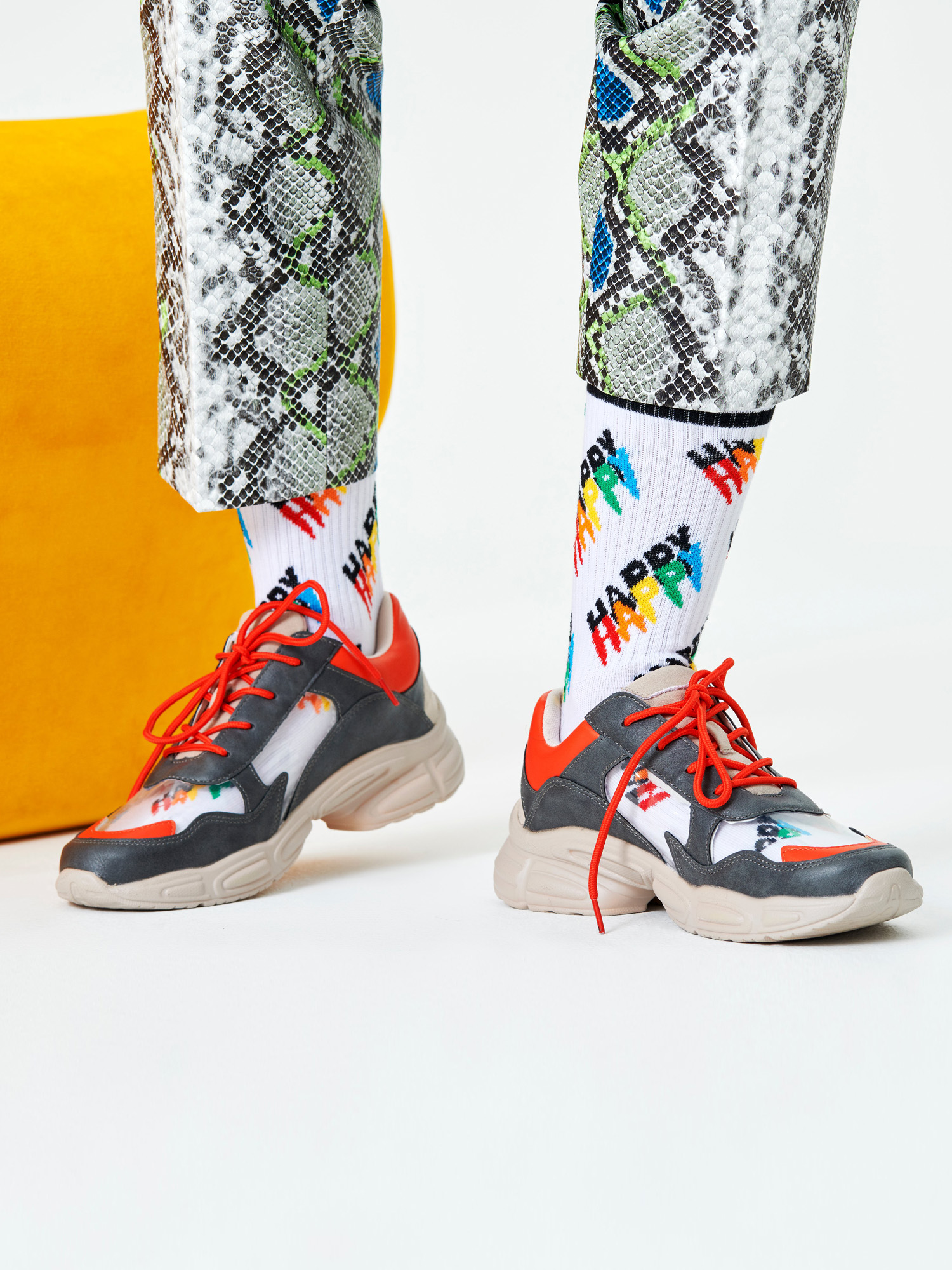 happy sneaker socks