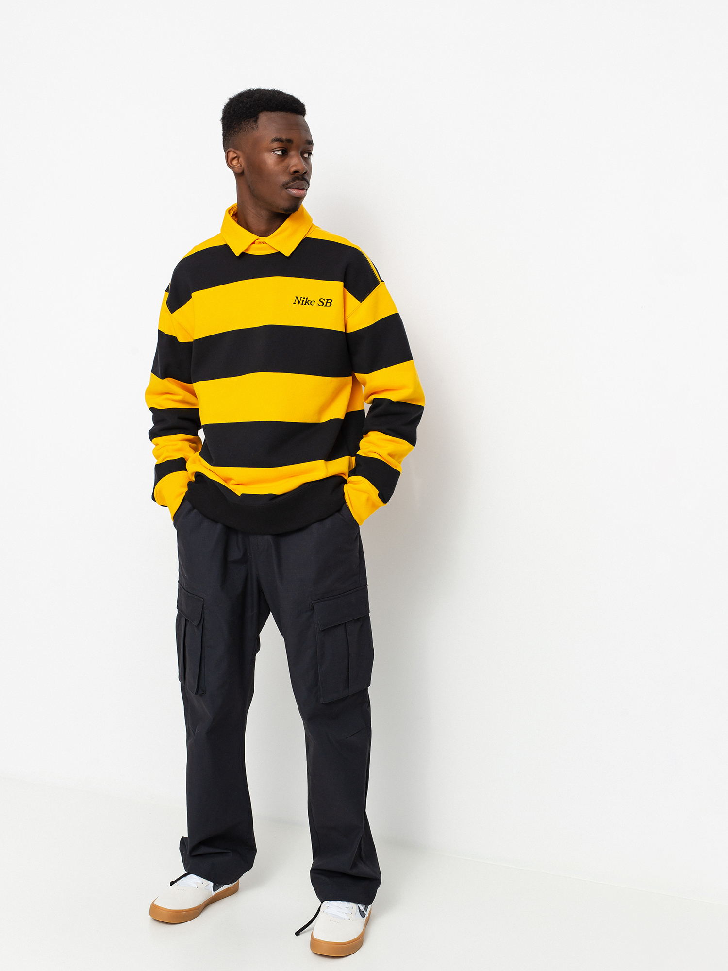 Nike SB Stripe Crew Sweatshirt (university gold/black/black)