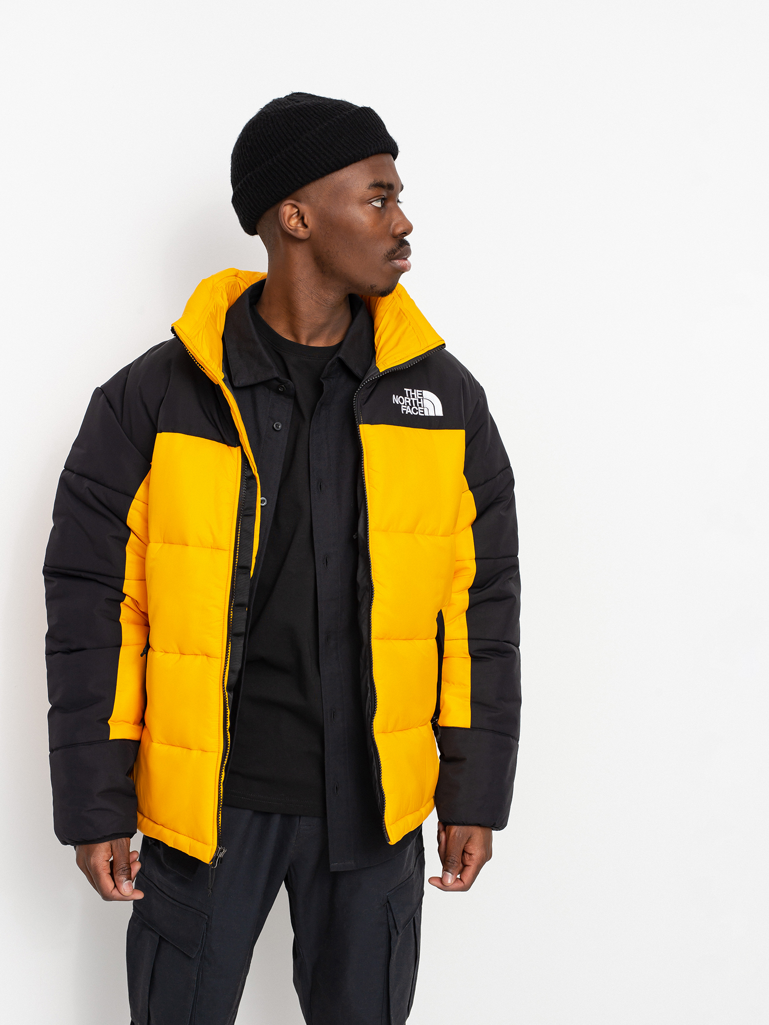 black and gold north face jacket