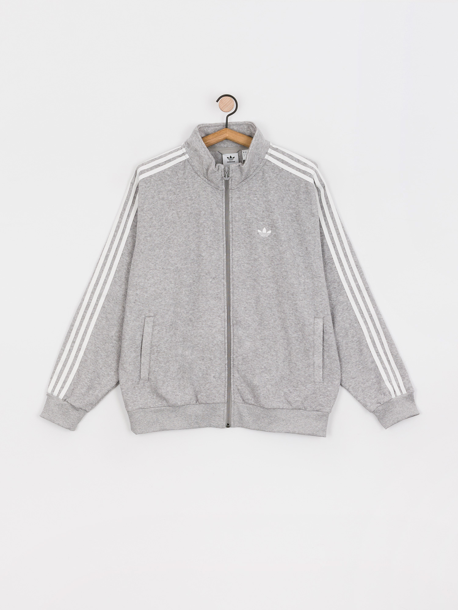 adidas Boucle Track Sweatshirt (mgreyh/white)