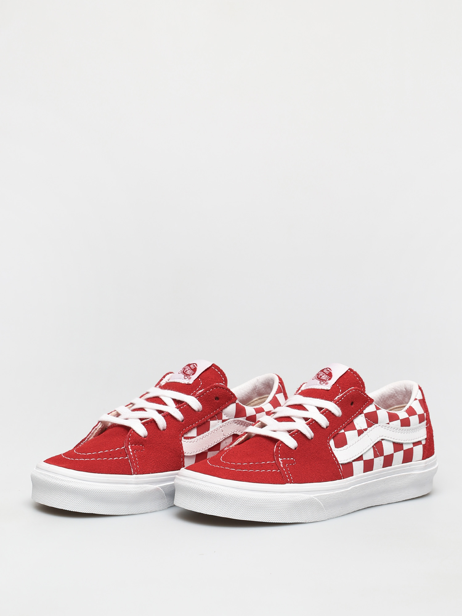 Vans Sk8 Low Shoes (canvas/suede racing red/checkerboard)