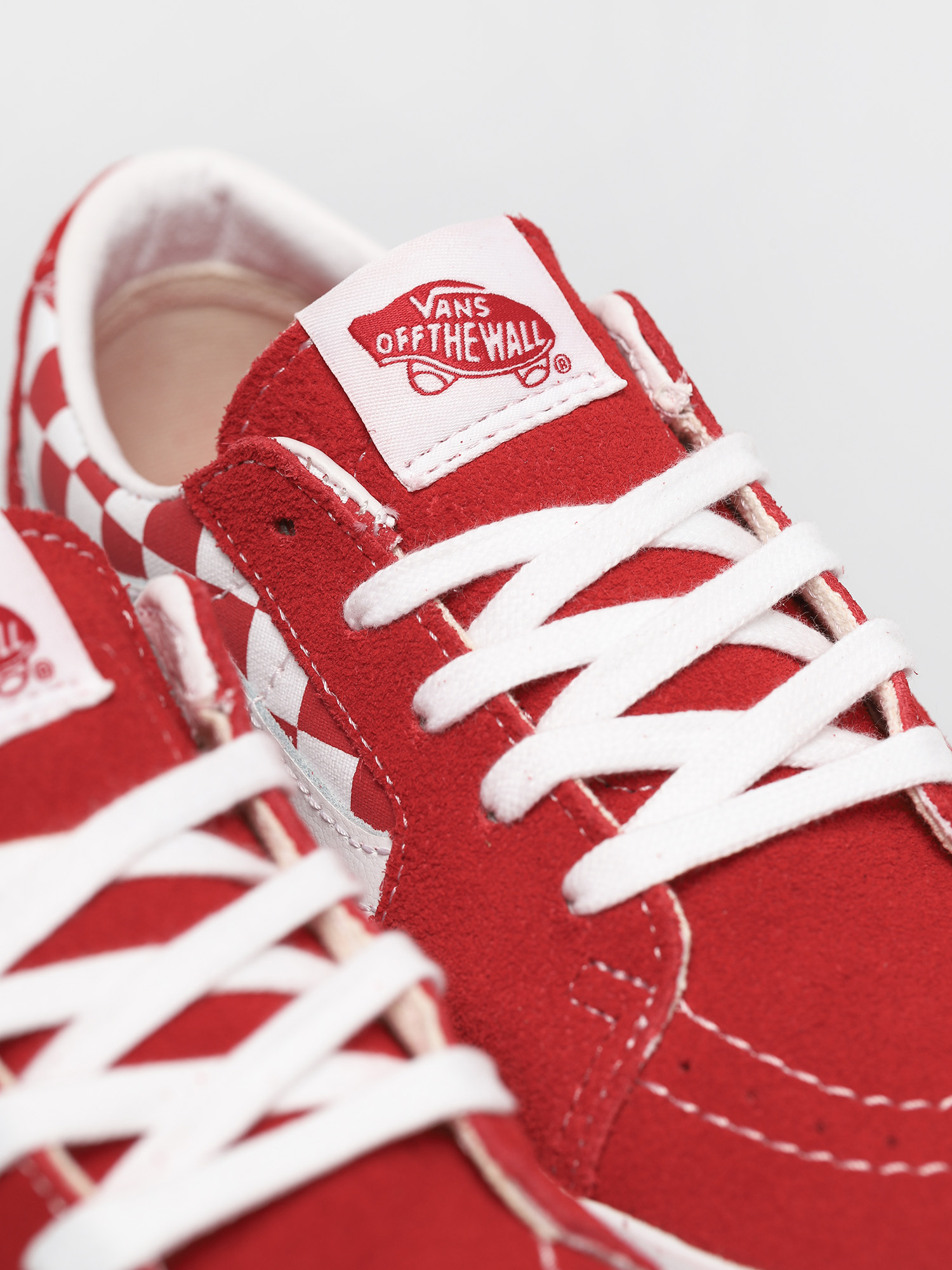 Vans Sk8 Low Shoes (canvas/suede racing red/checkerboard)