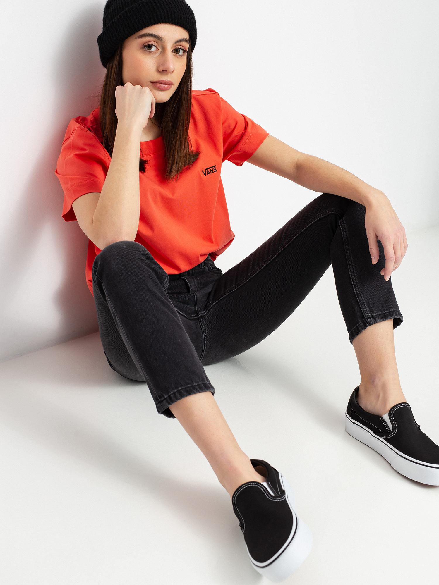 Vans Junior V Boxy T-shirt Wmn (hot coral)