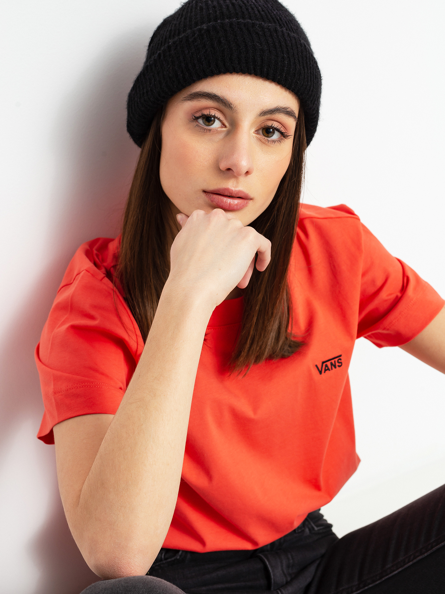 Vans Junior V Boxy T-shirt Wmn (hot coral)