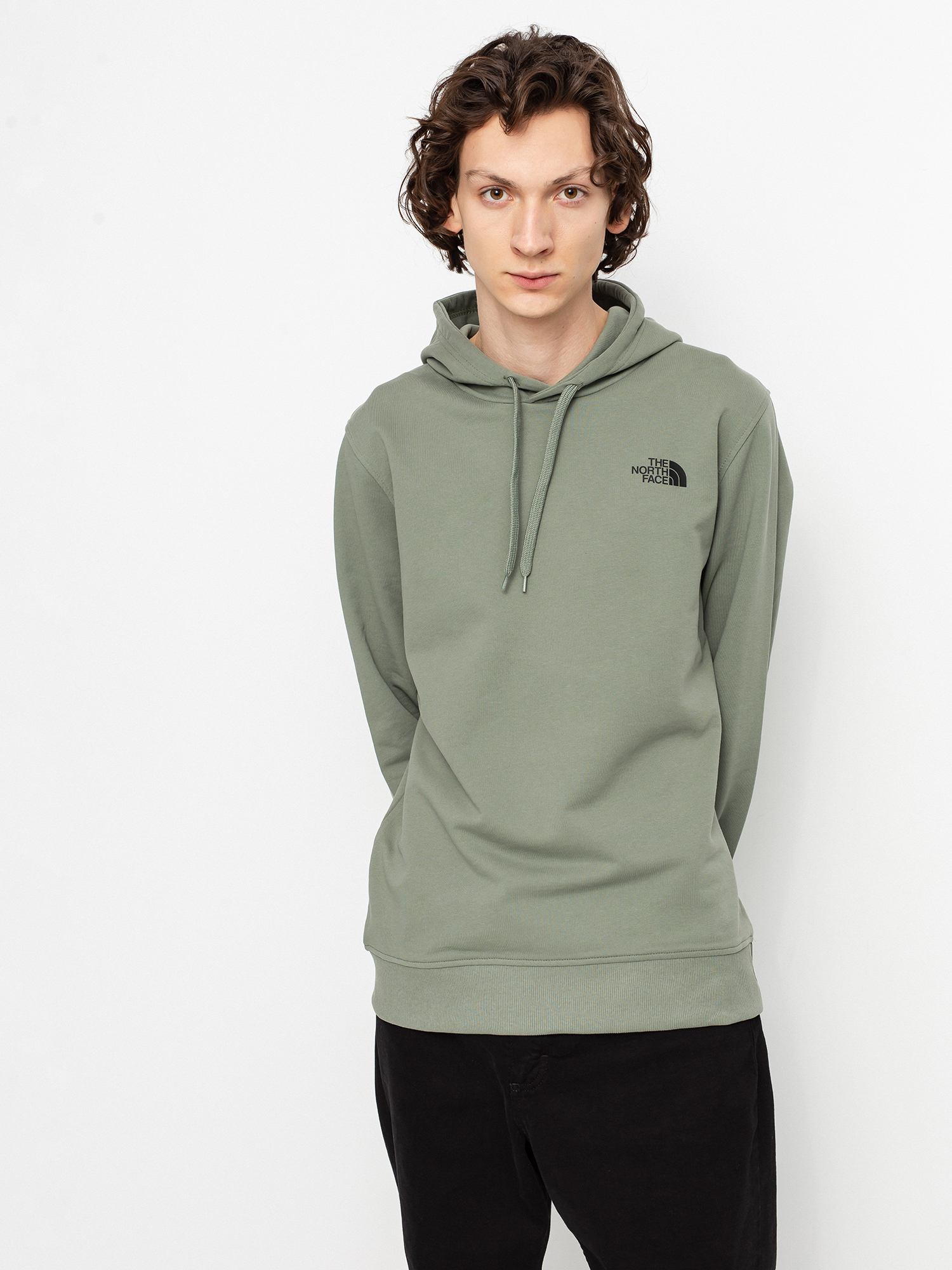 north face drew peak hoodie green