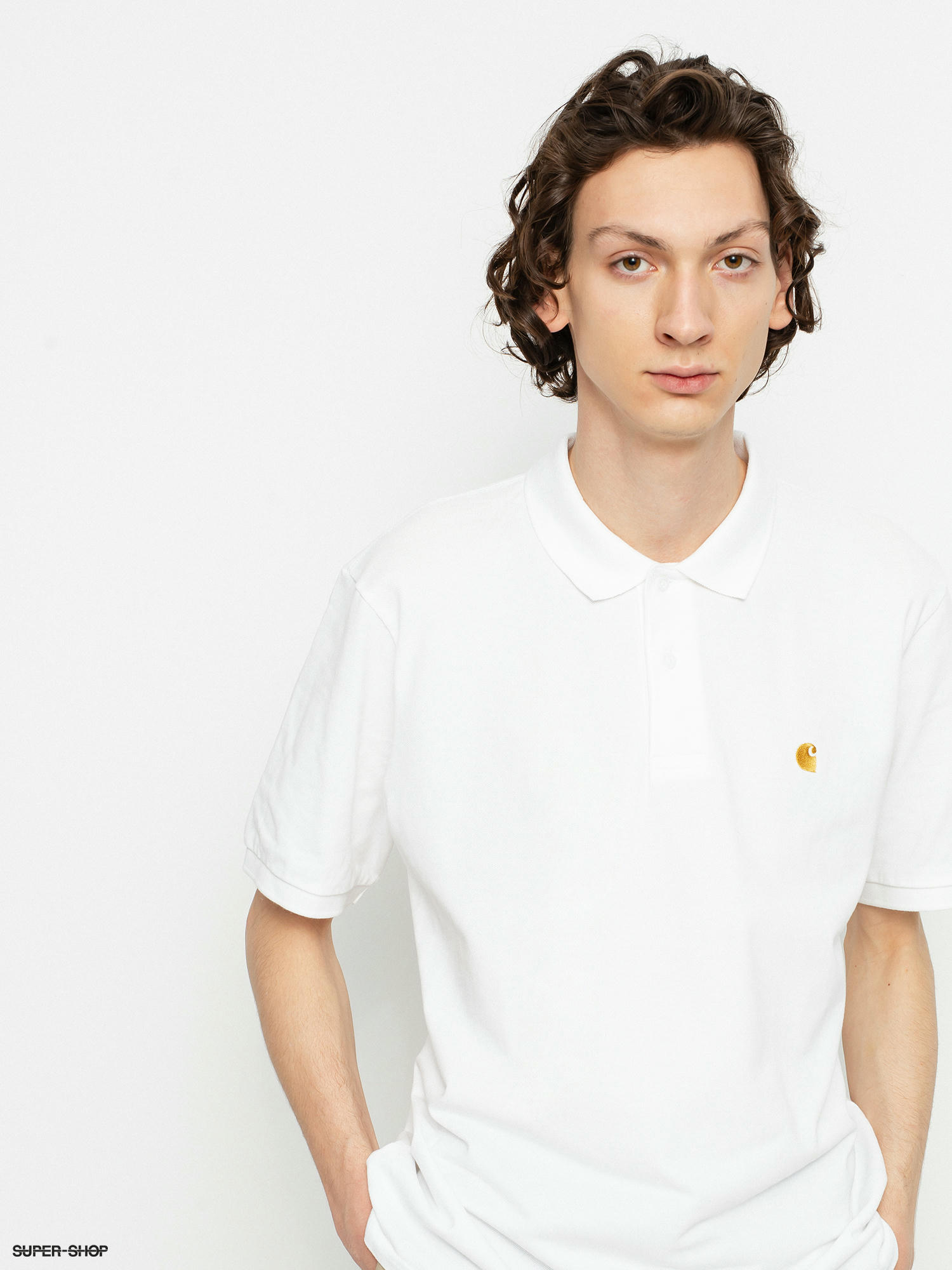 Carhartt WIP Chase Pique Polo t-shirt (white/gold)