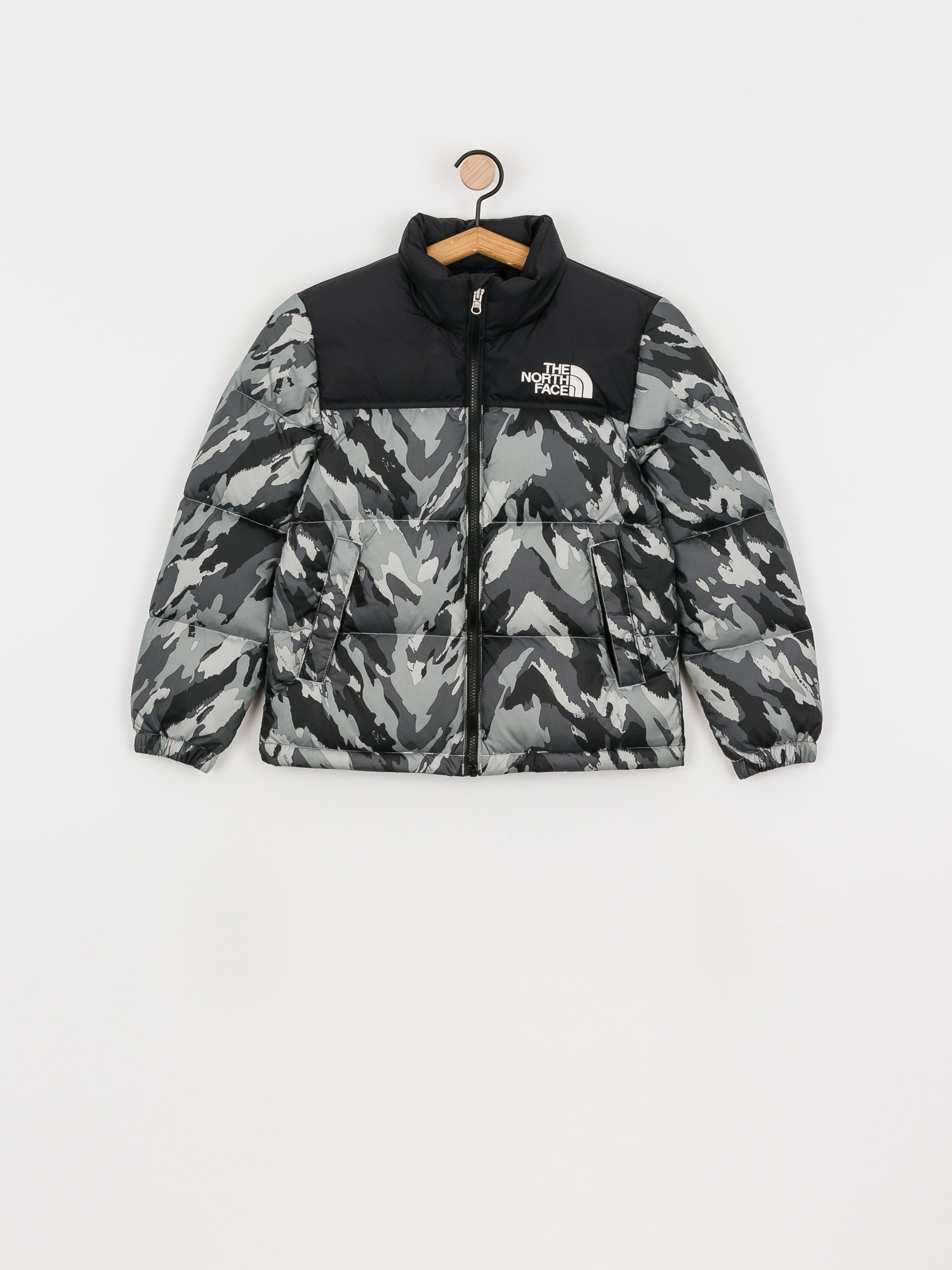 The North Face Youth 1996 Retro Nuptse Jacket (camouflage grigio)