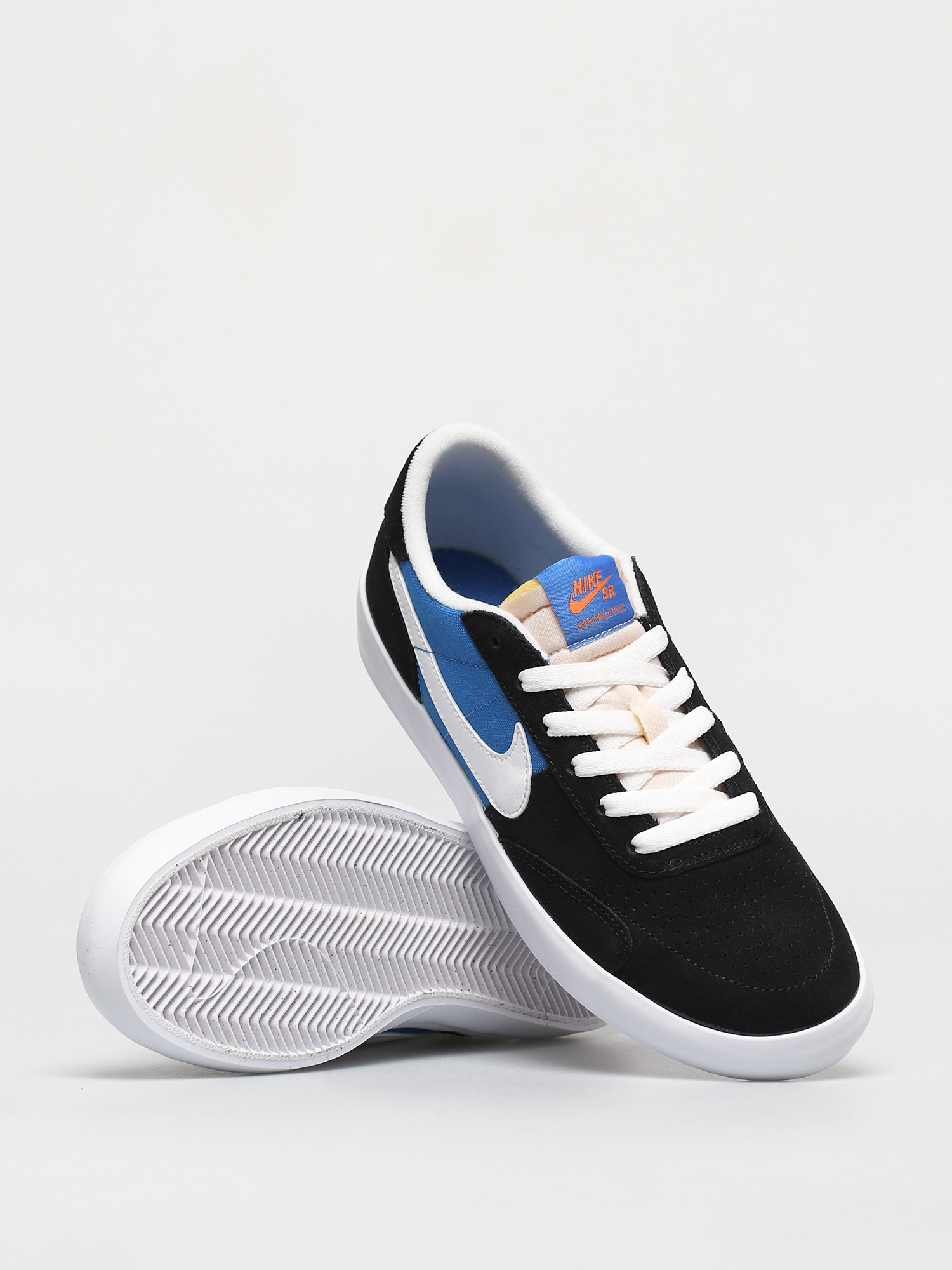 Nike SB Heritage Vulc Shoes (black/white signal blue safety orange)