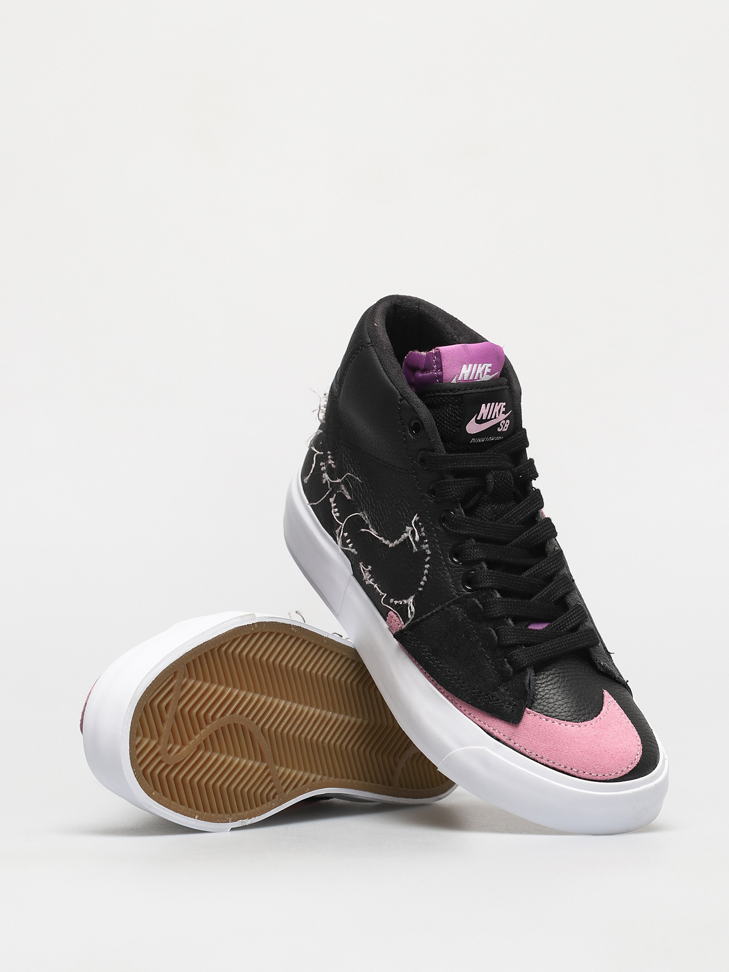 Nike SB Zoom Blazer Mid Edge Shoes (black/pink rise white purple nebula)
