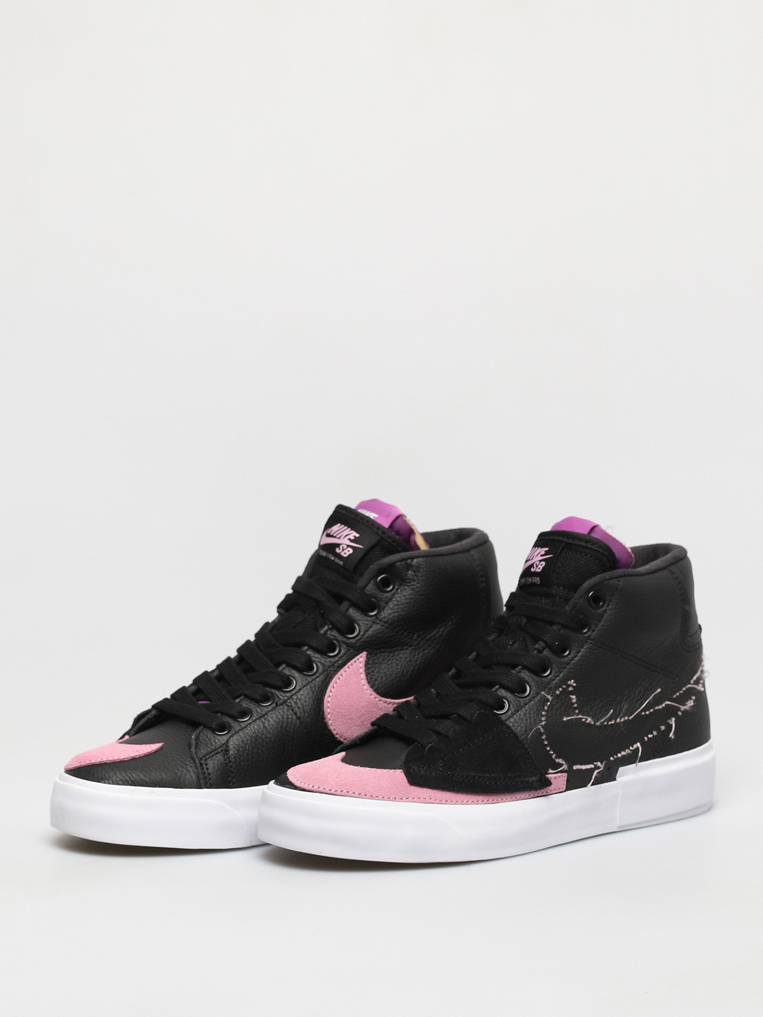 Nike SB Zoom Blazer Mid Edge Shoes (black/pink rise white purple nebula)