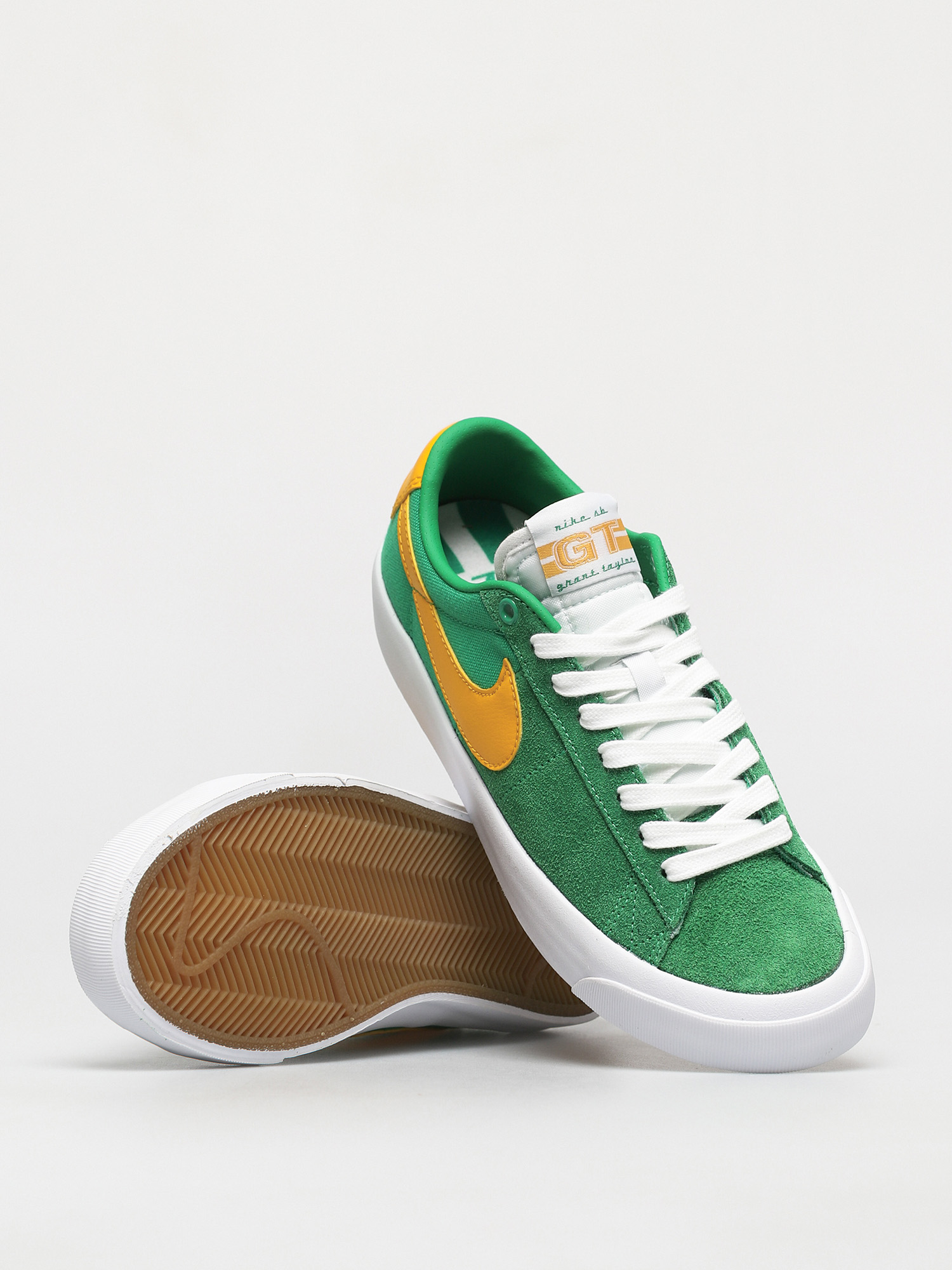 Nike Sb Zoom Blazer Low Pro Gt Shoes Lucky Green University Gold Black White