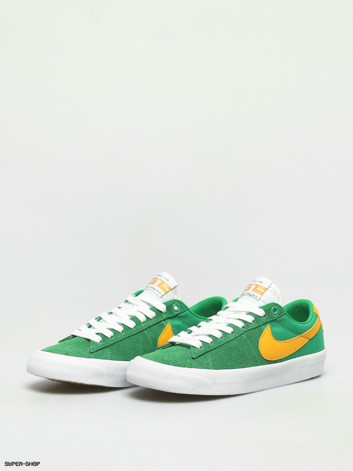 Nike Sb Zoom Blazer Low Pro Gt Shoes Lucky Green University Gold Black White