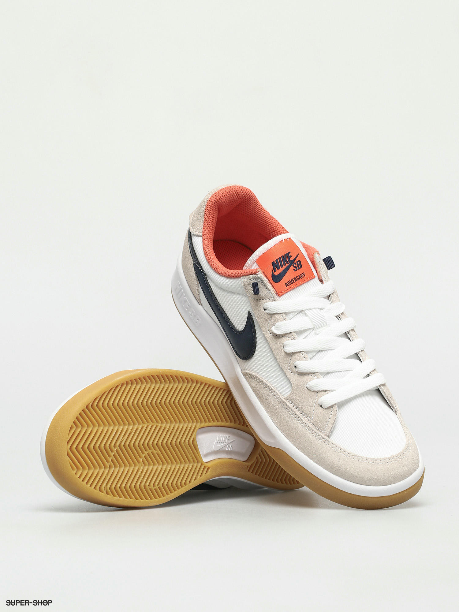 Nike SB Adversary Premium Shoes (white/midnight navy turf orange)