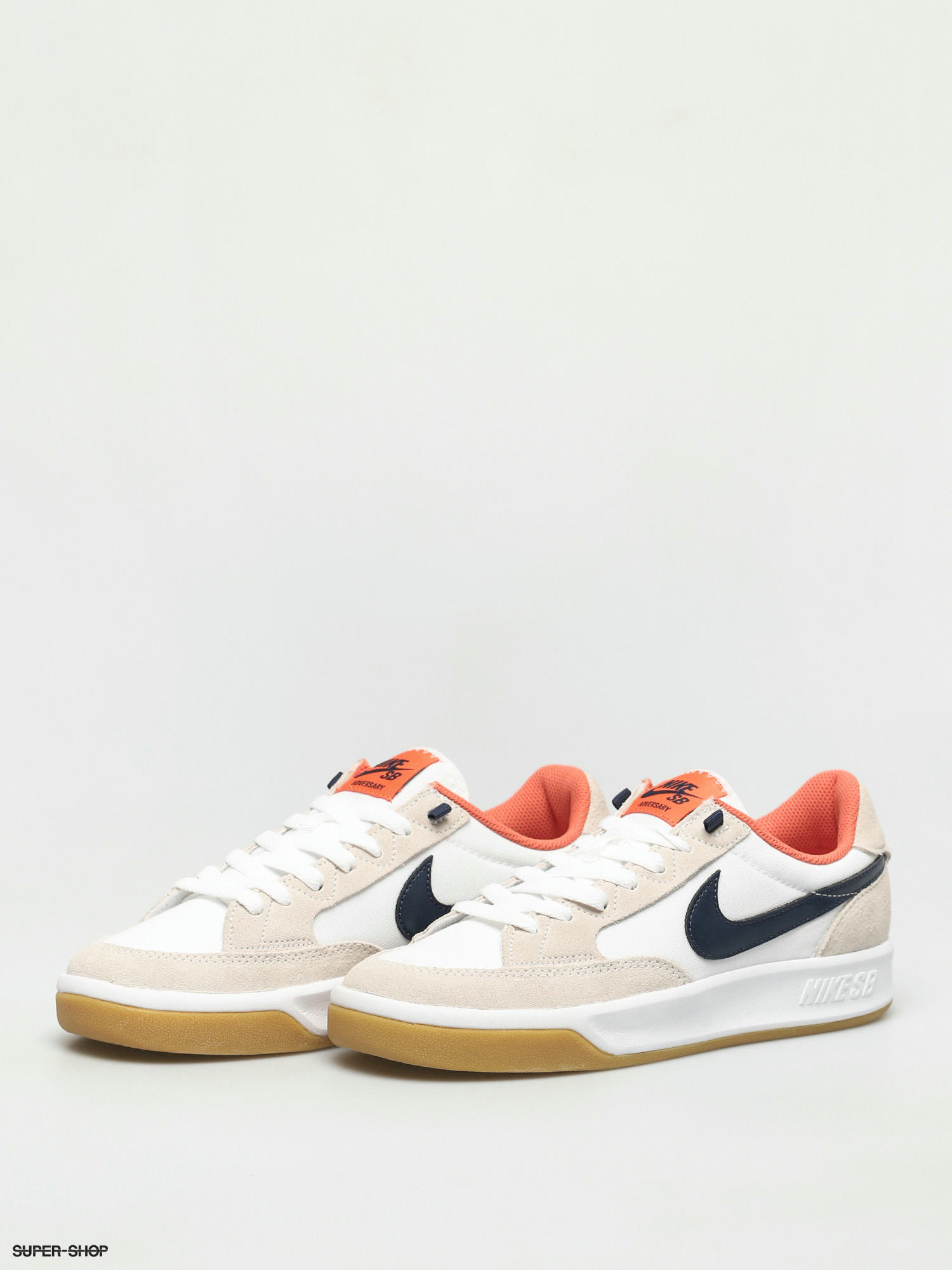Nike SB Adversary Premium Shoes (white/midnight navy turf orange)