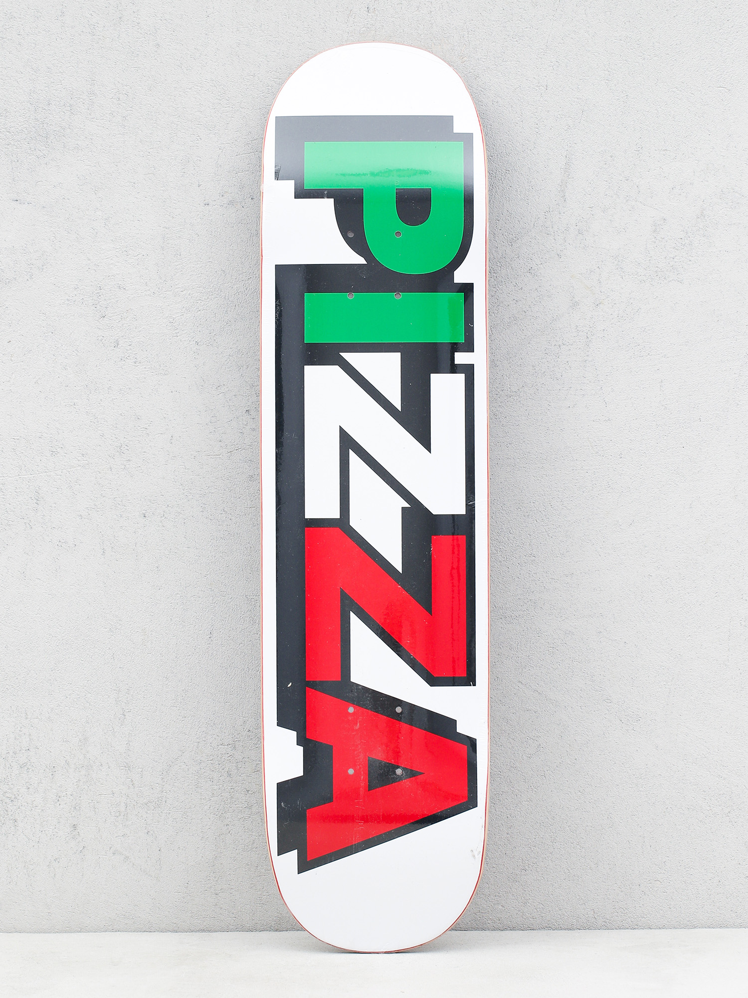 Pizza Skateboards Tri Logo Deck (white/green/red)