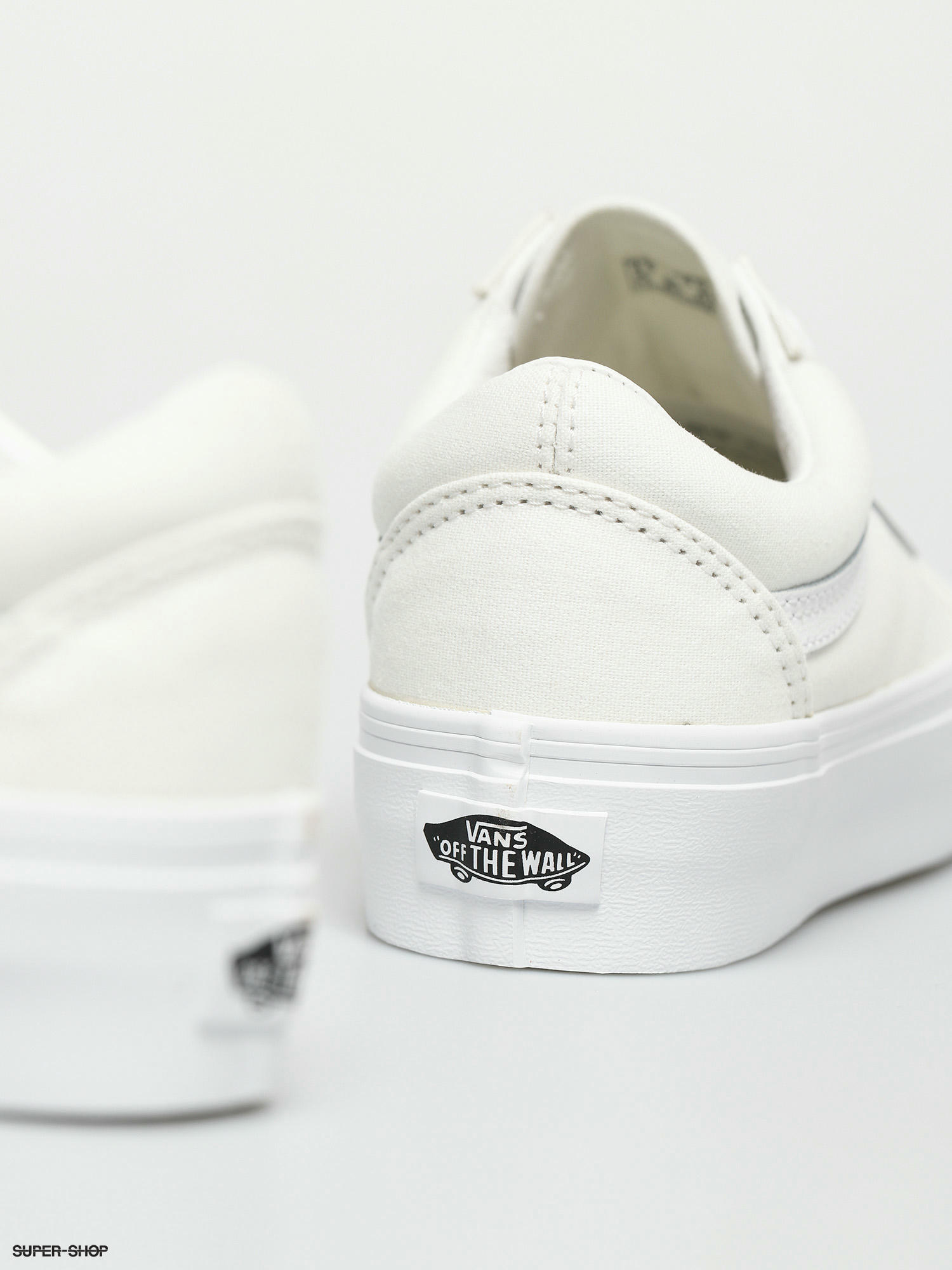 Vans old skool platform shop white off the wall