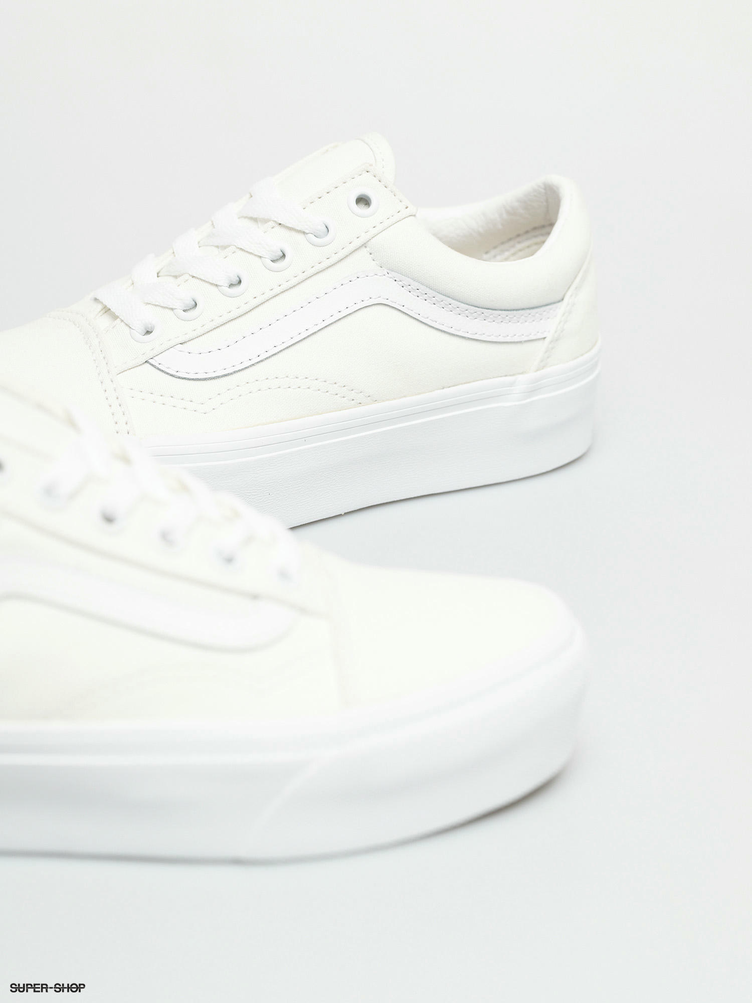 old skool platform white vans