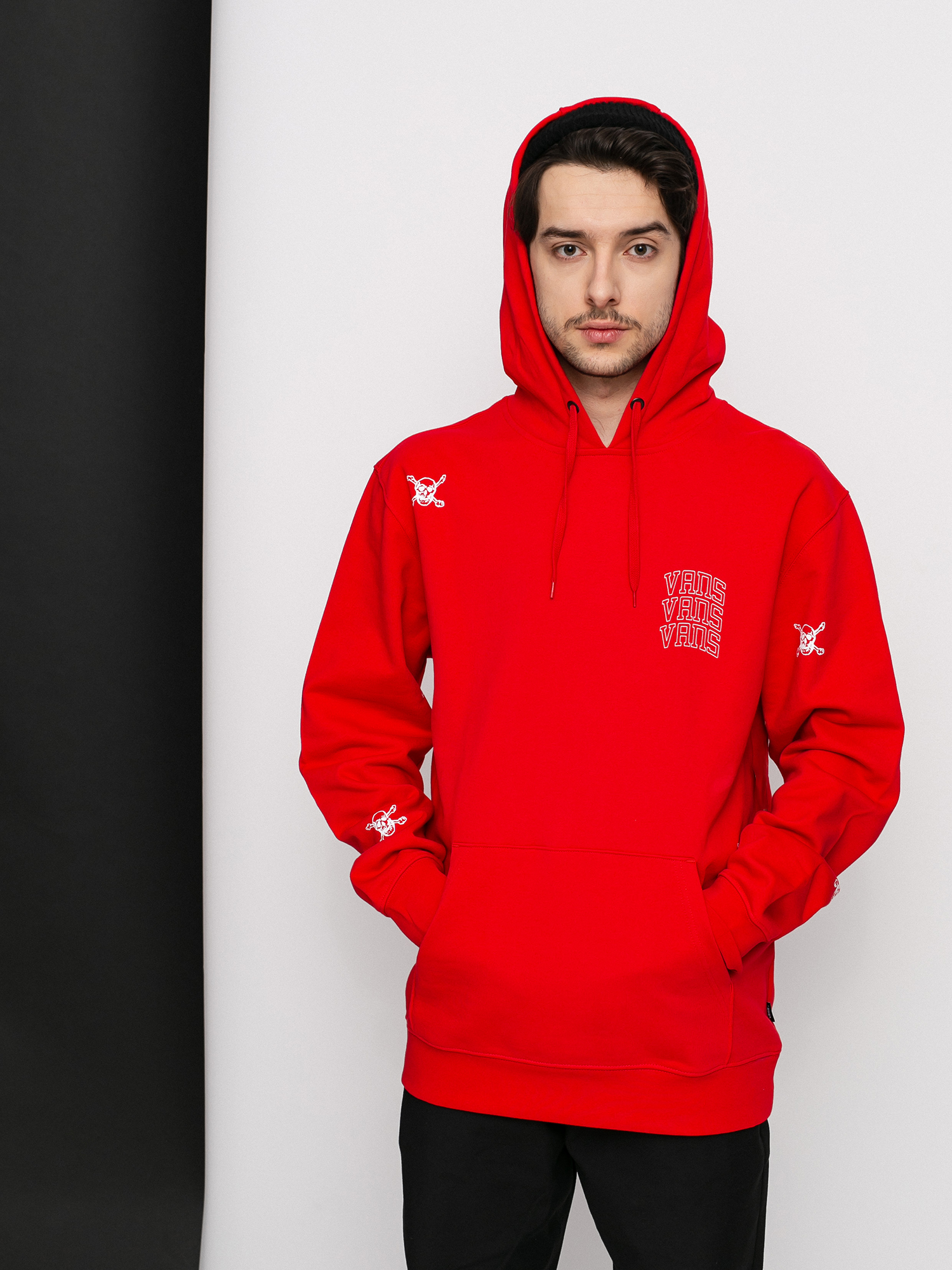 vans red zip up hoodie