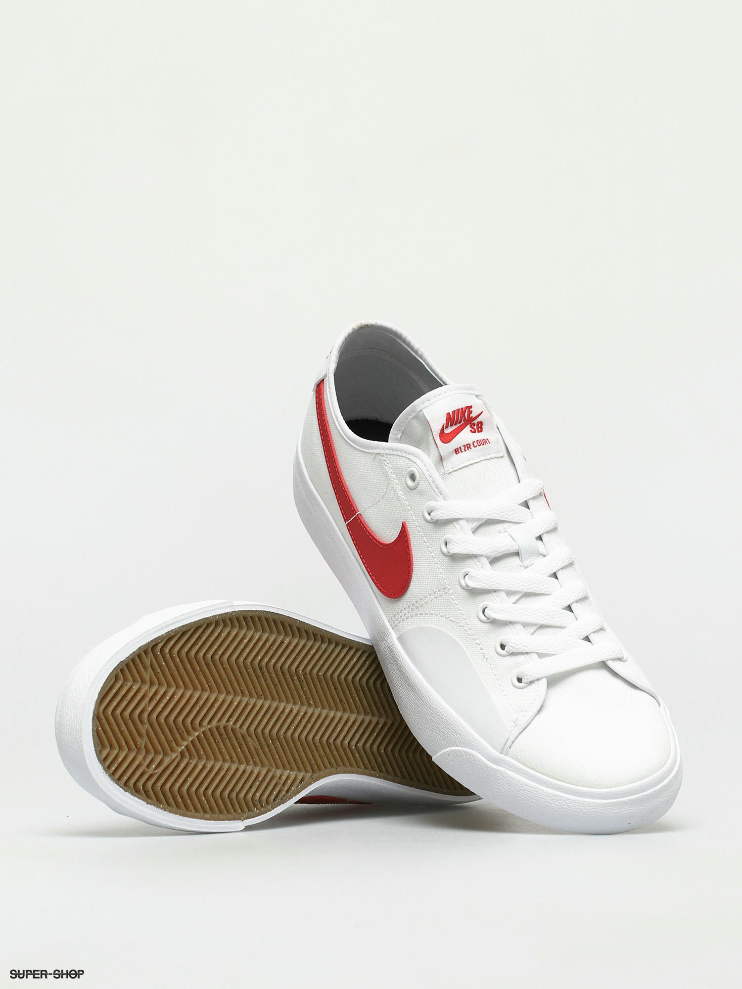 nike sb blzr court shoes white university red