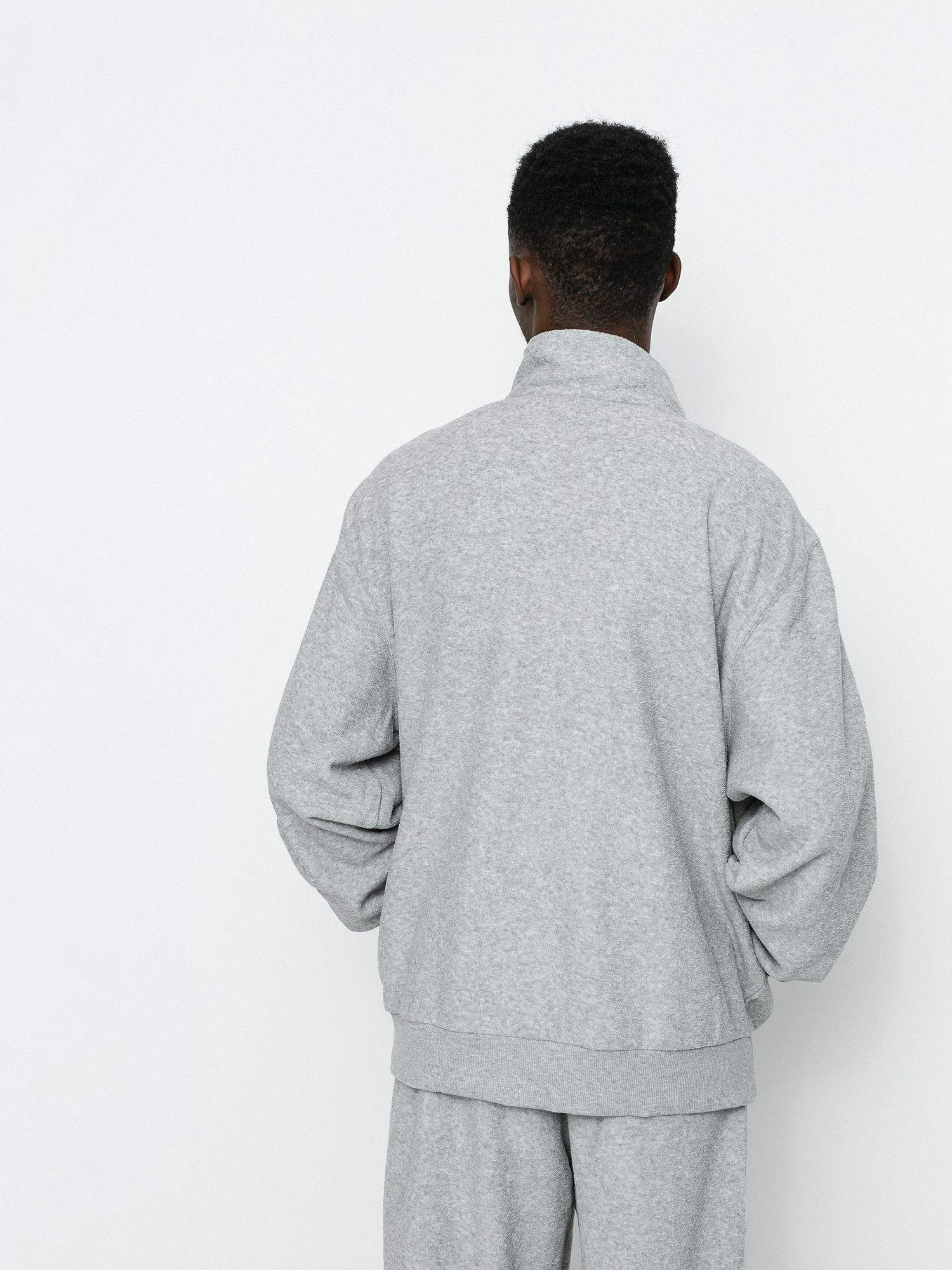 adidas Boucle Track Sweatshirt (mgreyh/white)