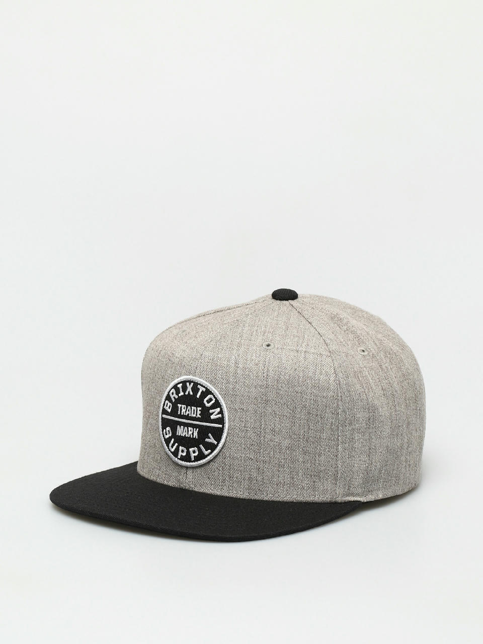 Brixton Oath III Snapback Cap (light heather grey/black)