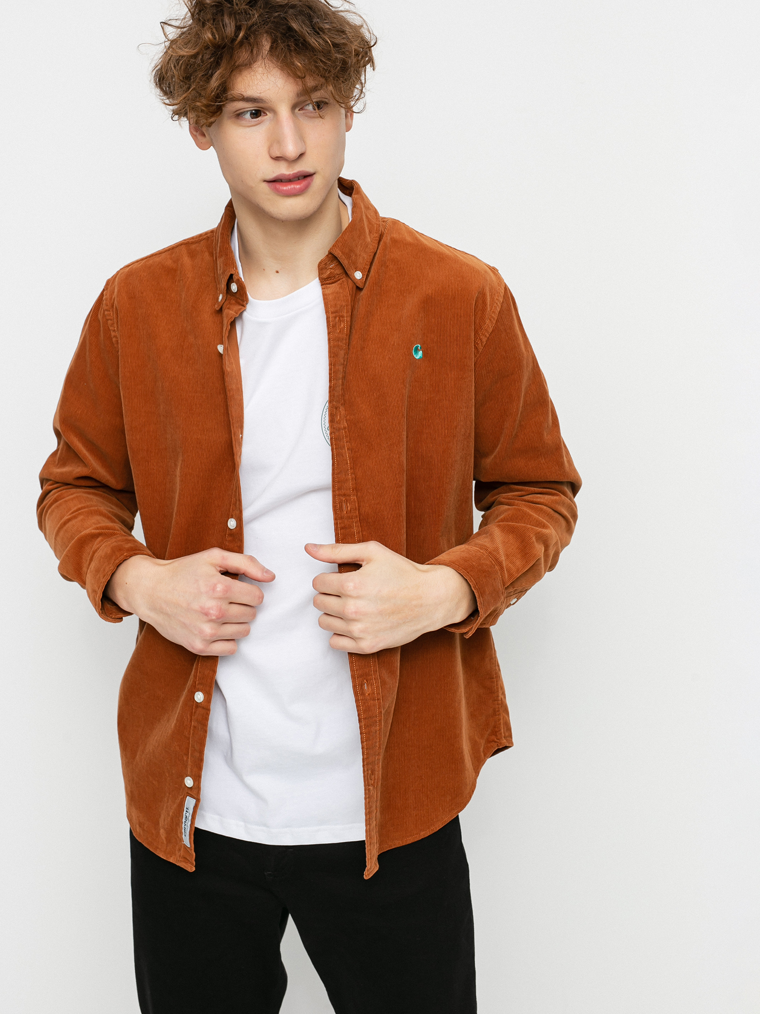 Carhartt WIP Madison Cord Shirt - brown (rum/bondi)