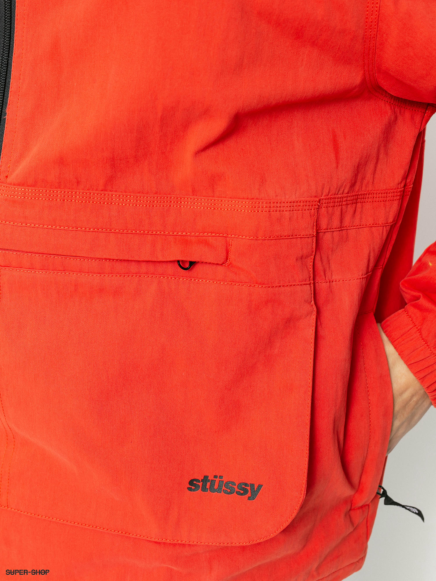 Stussy Big Pocket Anorak Jacket (red)