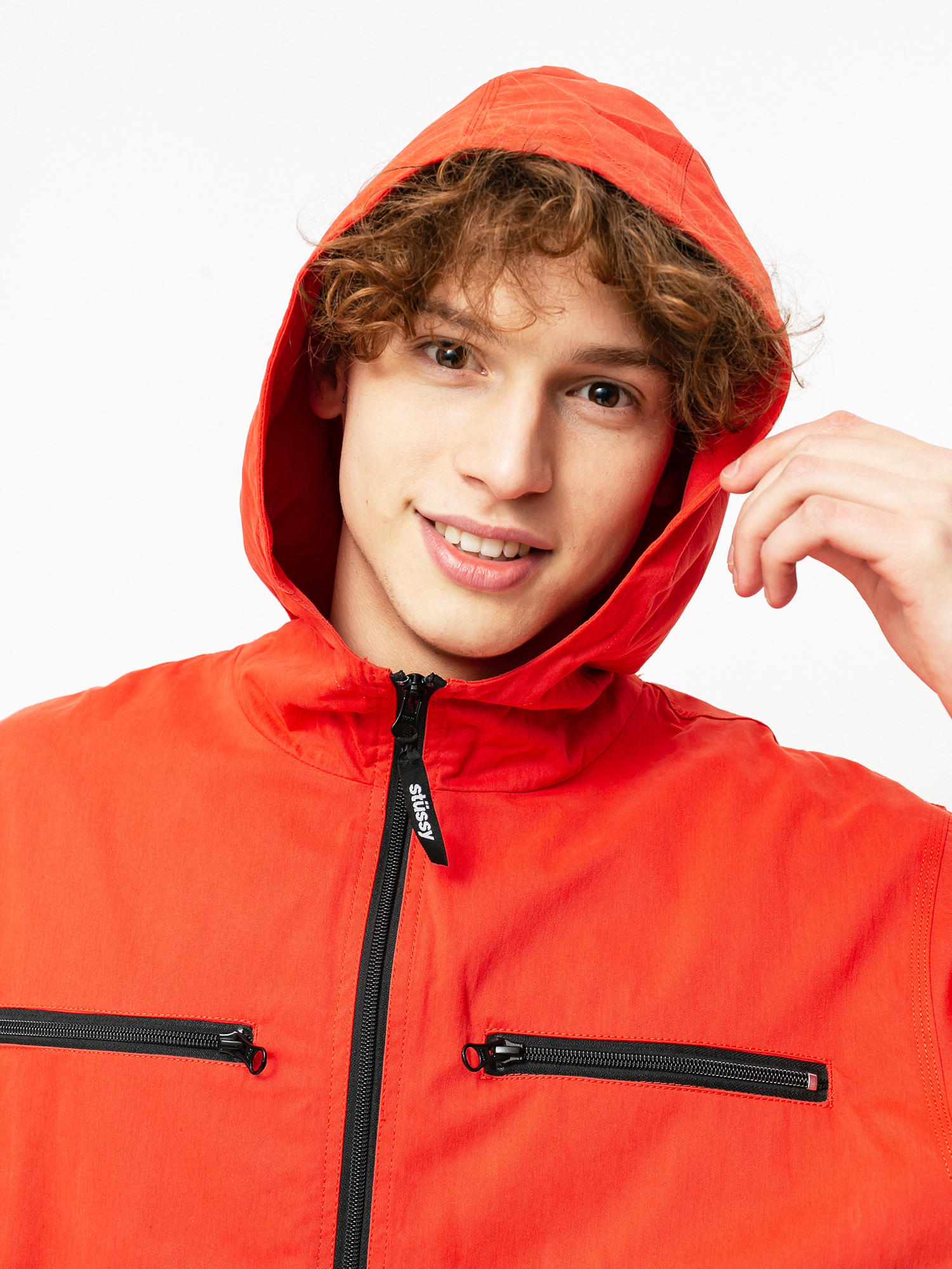 Stussy Big Pocket Anorak Jacket (red)