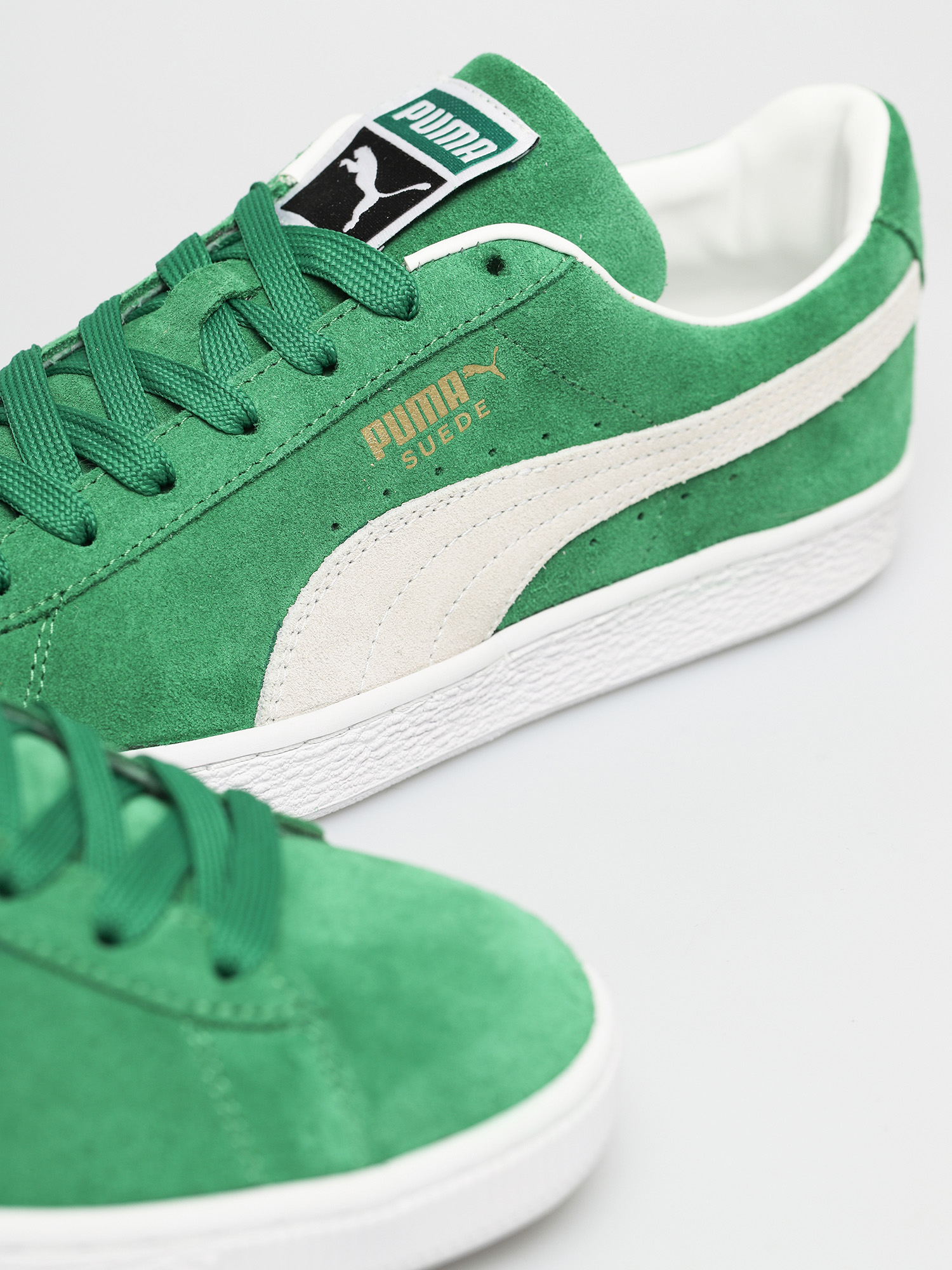 puma suede green white