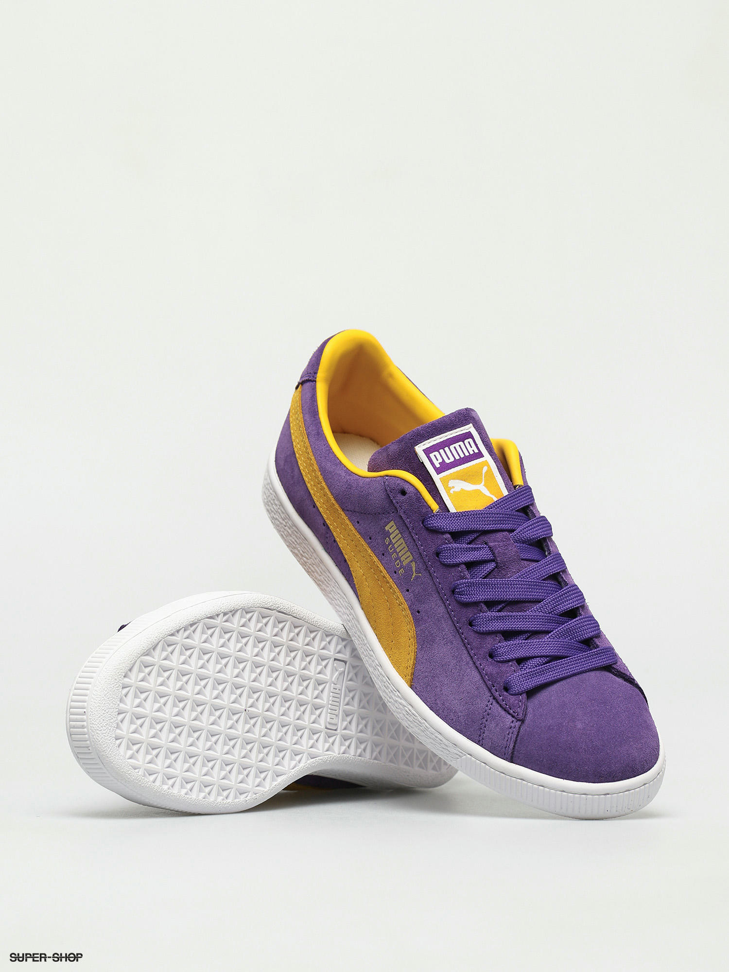 Purple and cheap gold puma shoes